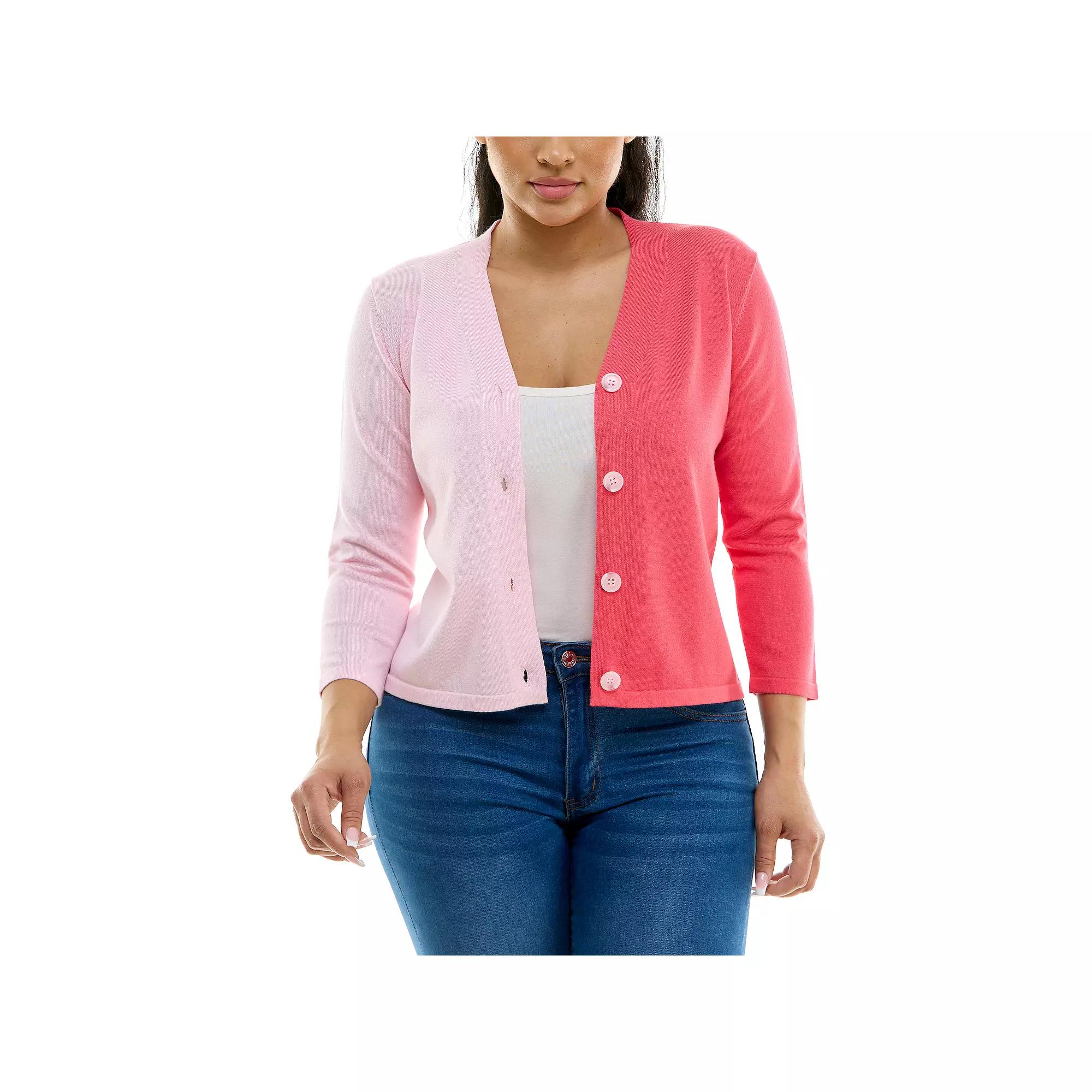 Women's Nina Leonard Colorblock Sweater,  Product Image