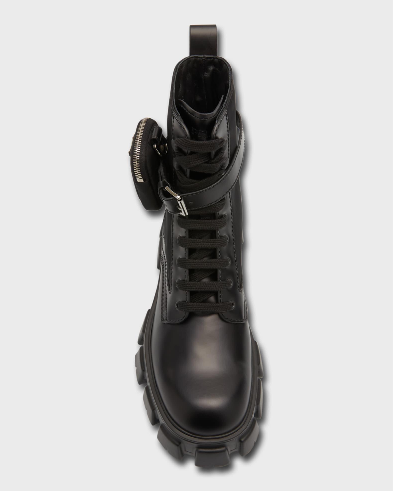 Men's Re-Nylon & Leather Zip Pocket Combat Boots Product Image