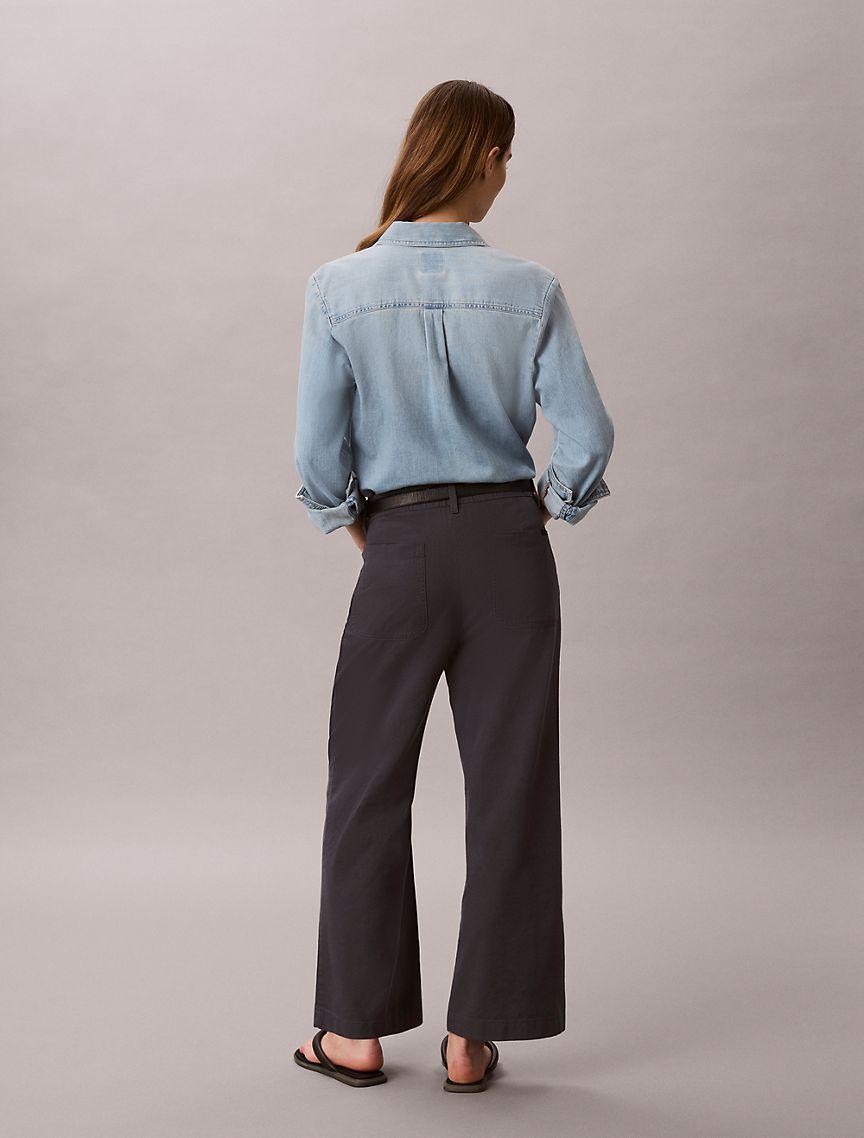 Twill Wide Leg Pants Product Image