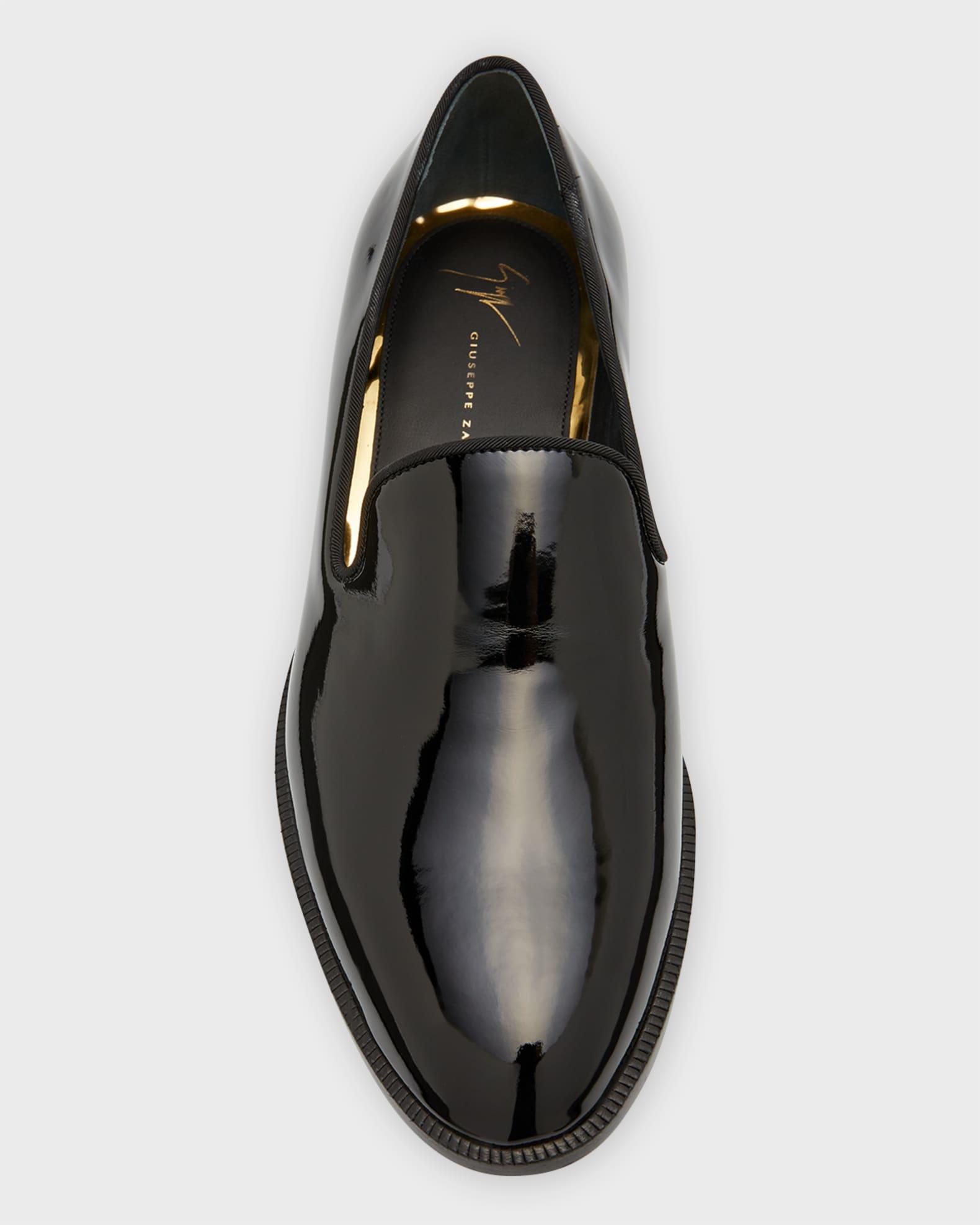 Men's Heel-Logo Patent Leather Loafers Product Image