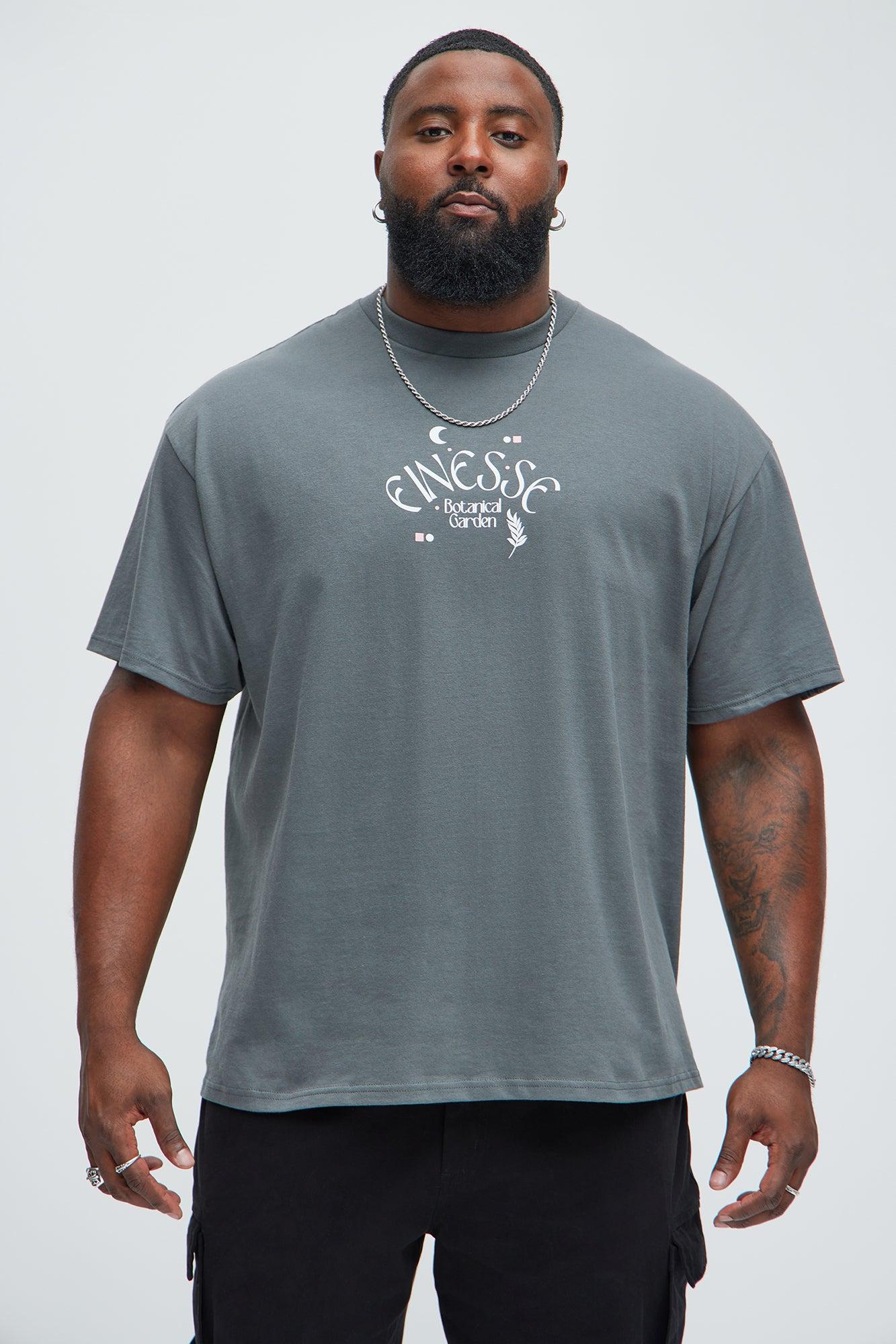 Finesse Botanical Short Sleeve Tee - Grey Product Image