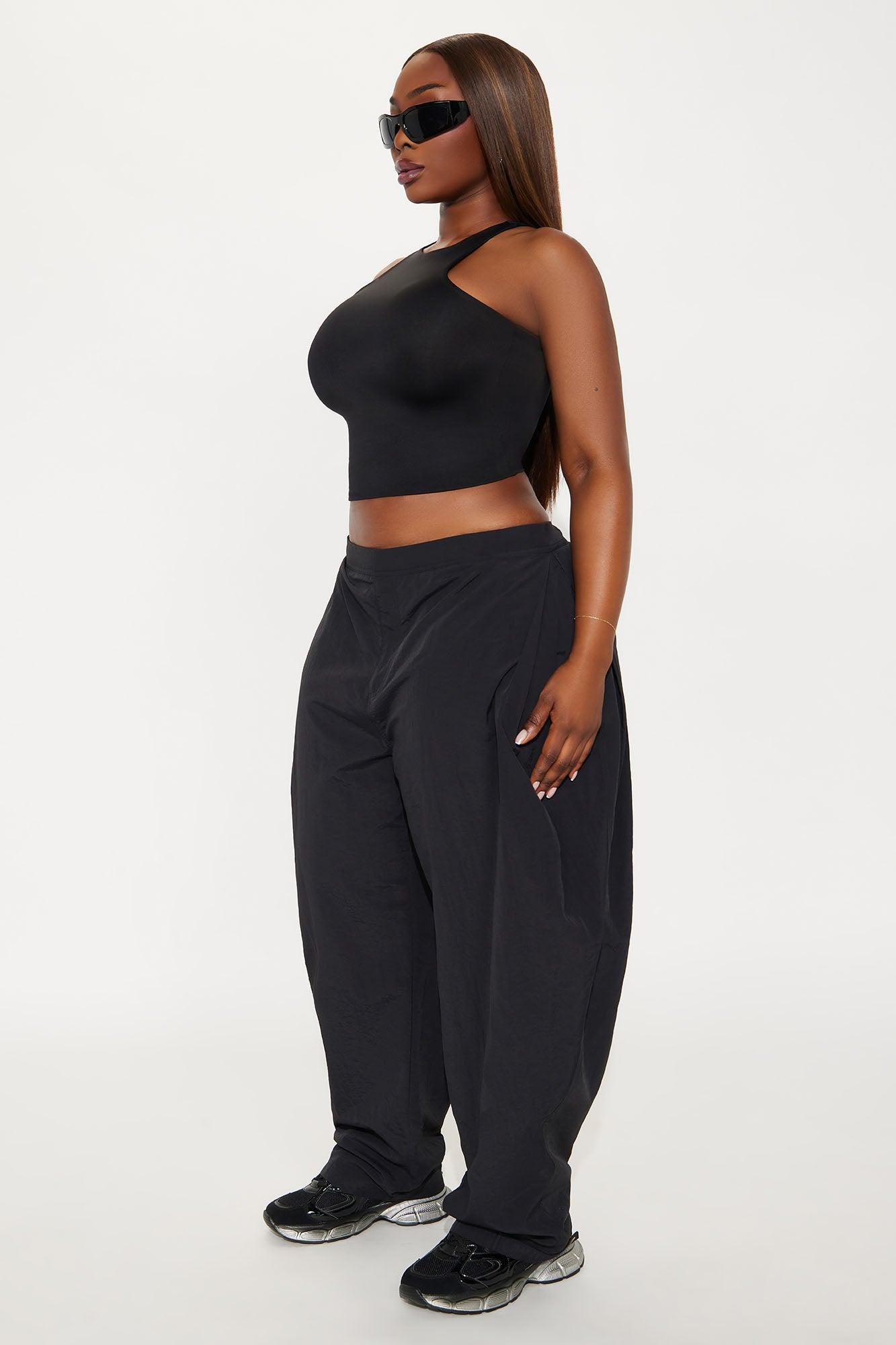 Nylon Windbreaker Pant - Black Product Image