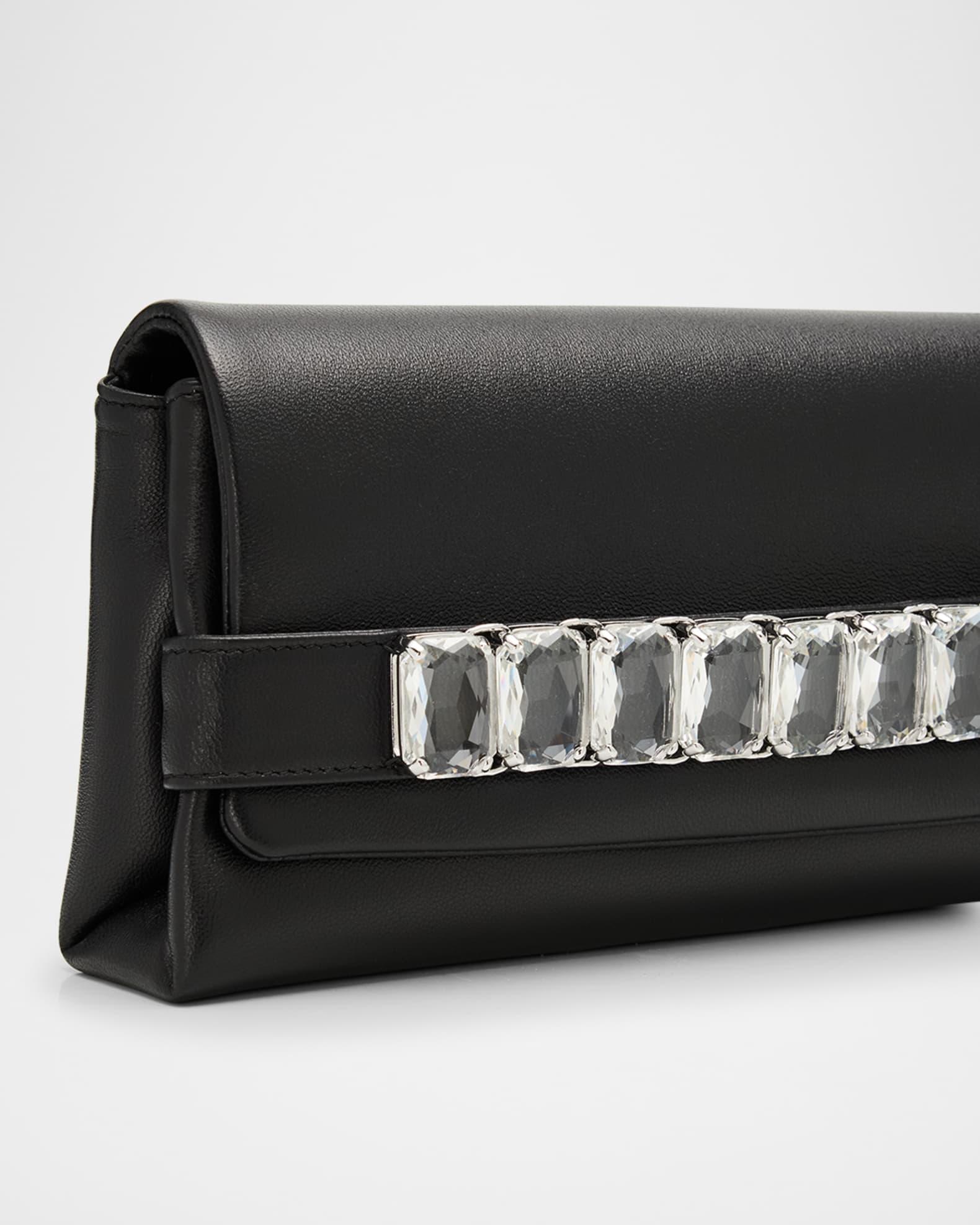 Kya Crystal-Embellished Leather Clutch Bag Product Image