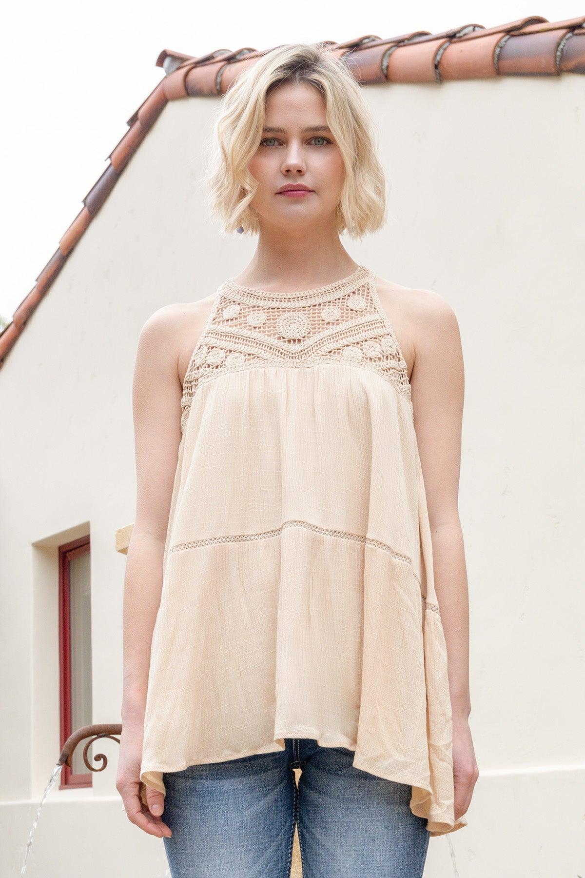 Crochet Tier Halter Top Product Image