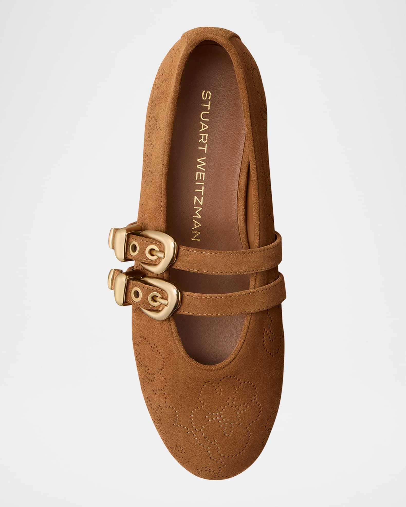 Maven Perforated Suede Mary Jane Flats Product Image