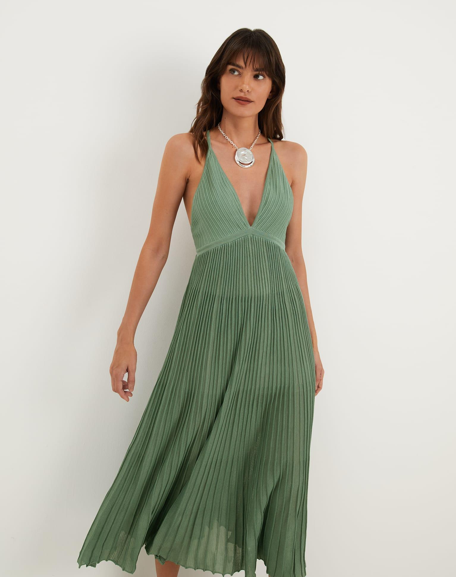 Knit Katia Long Dress (Exchange Only) - Seaglass Product Image