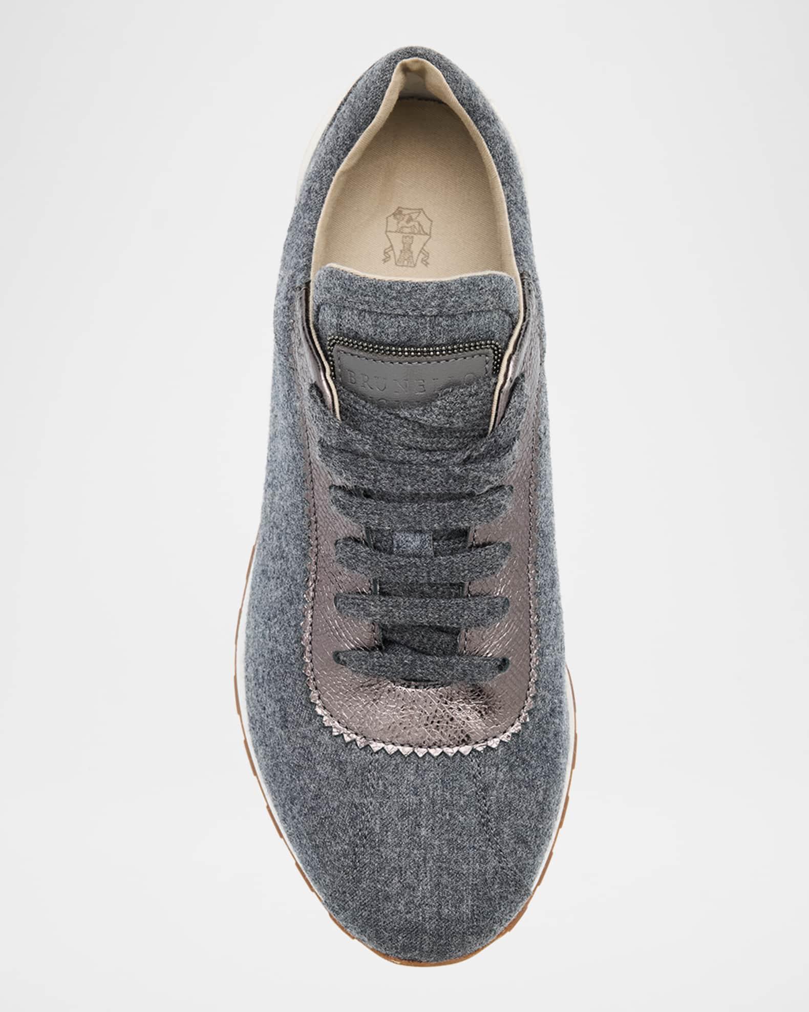 Suede Knit Slip-On Sneakers  Product Image