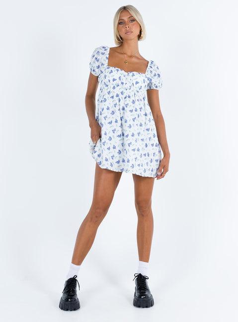 Lets Dance Mini Dress Blue Floral Product Image
