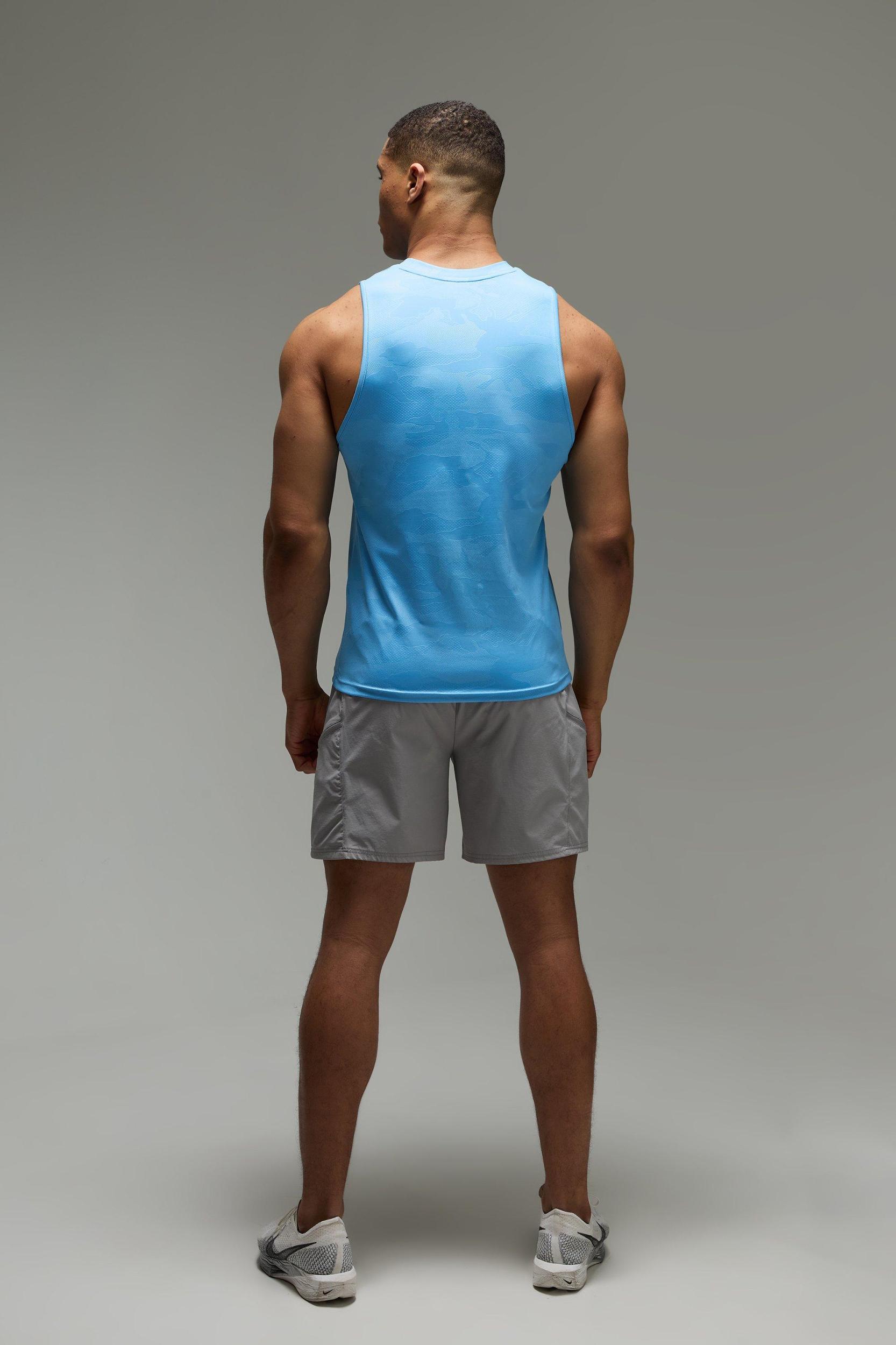 Man Active Camo Performance Regular Fit Tank | boohooMAN USA Product Image
