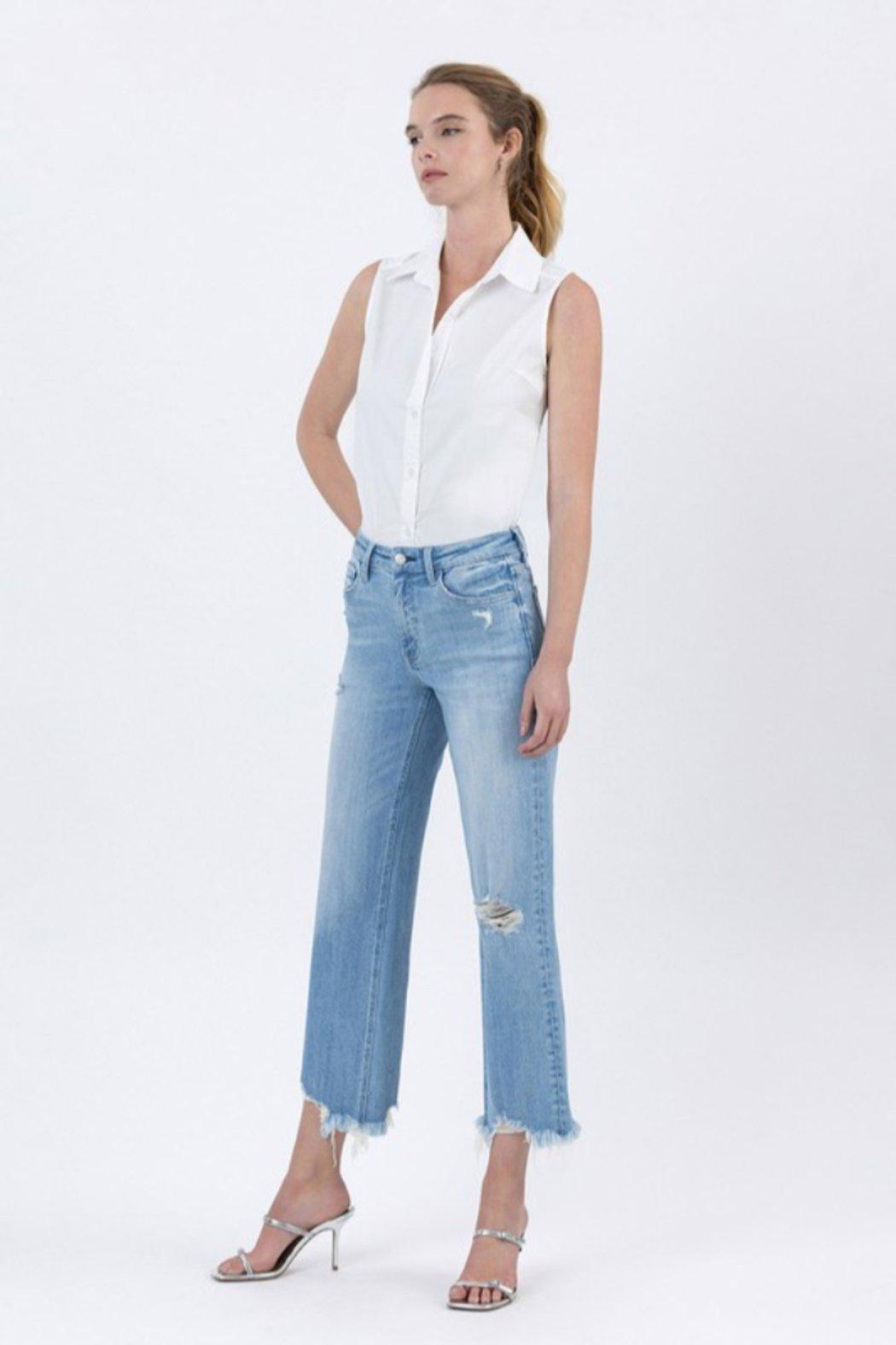 High Rise Distressed Crop Jeans Product Image