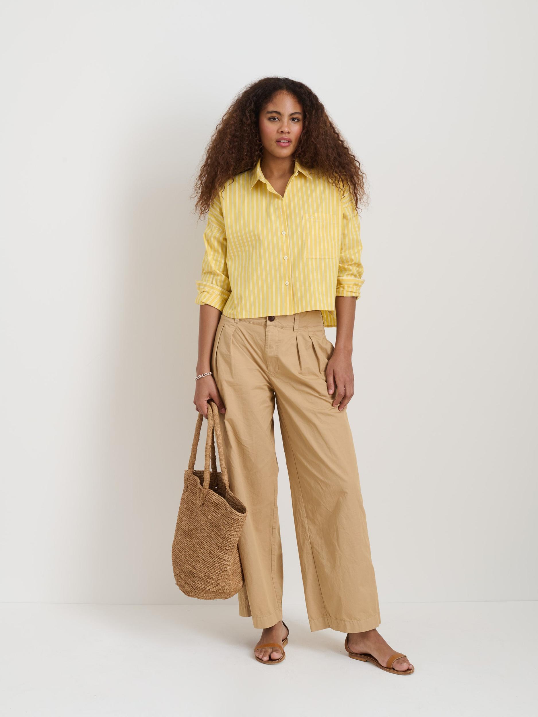 Cropped Jo Striped Shirt In Oxford Product Image