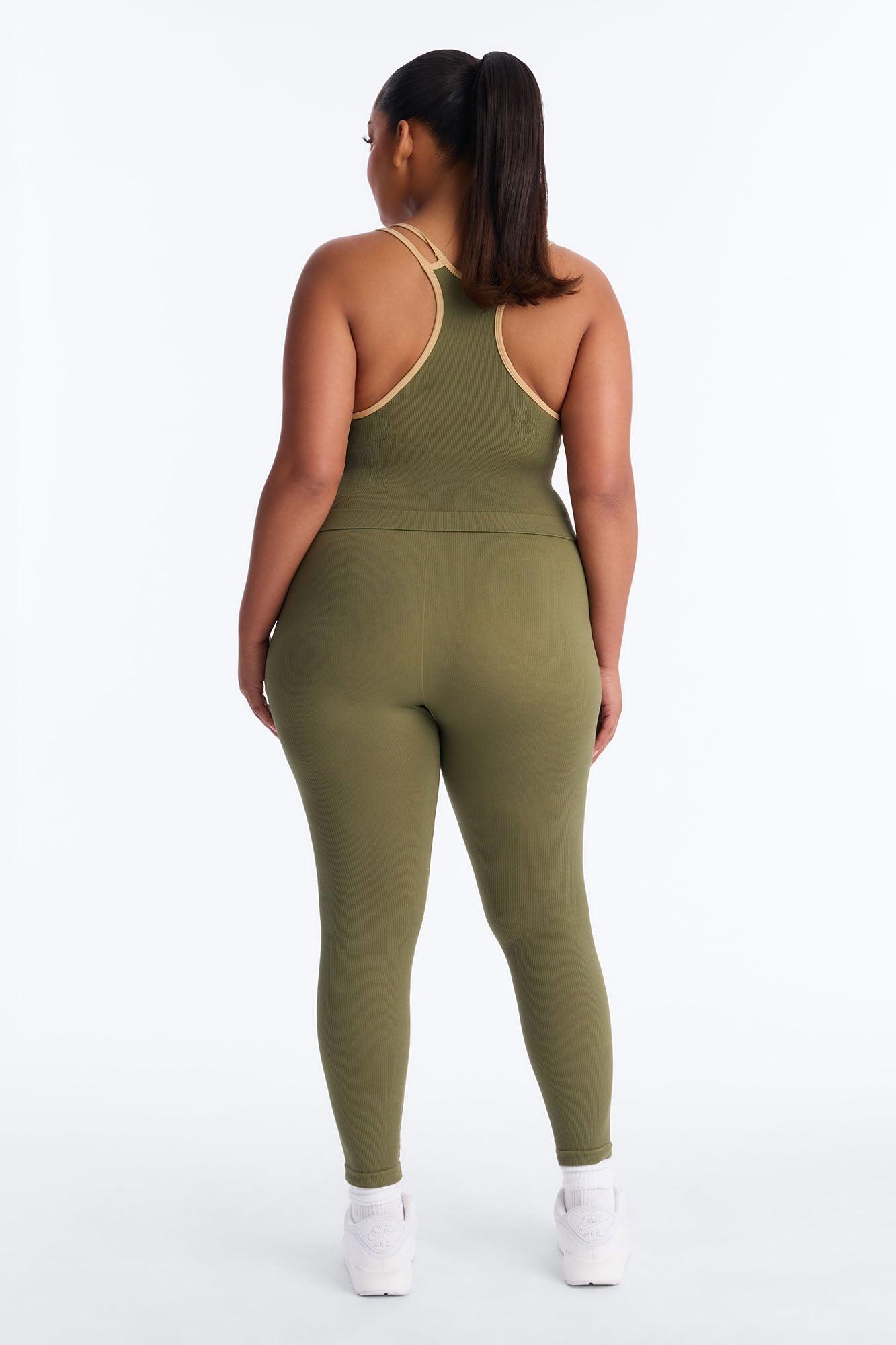 High Impact Seamless Legging Set - Olive Female Product Image