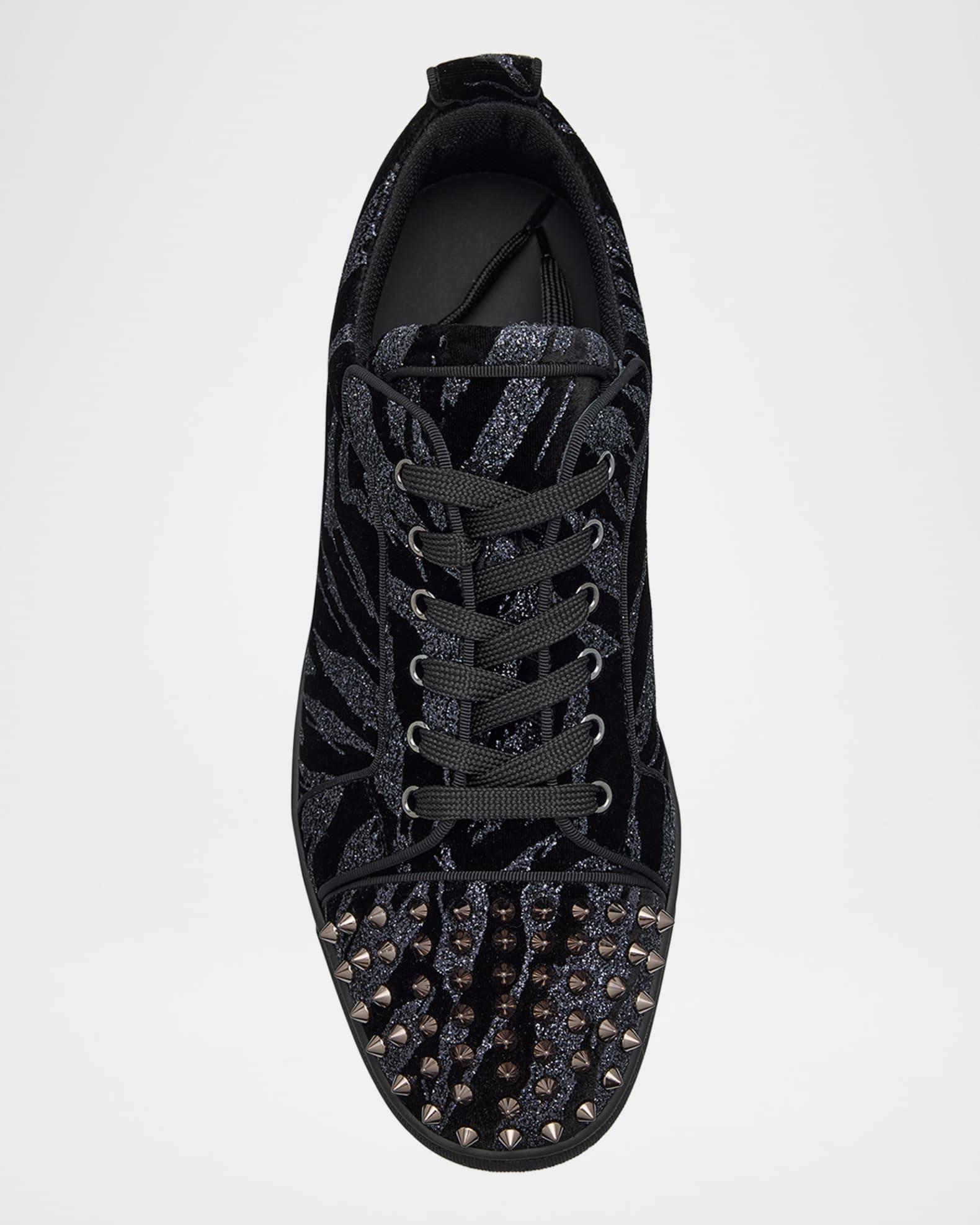 Men's Louis Junior Spikes Zebra-Effect Velvet Sneakers Product Image