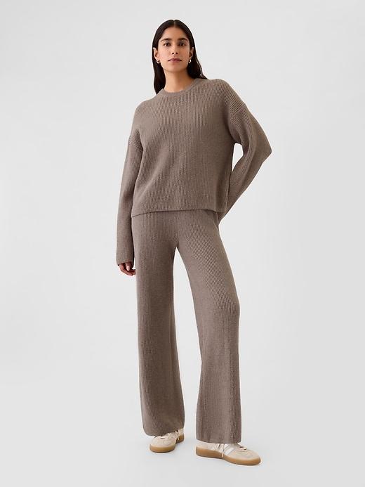 CashSoft Shaker-Stitch Crewneck Sweater Product Image