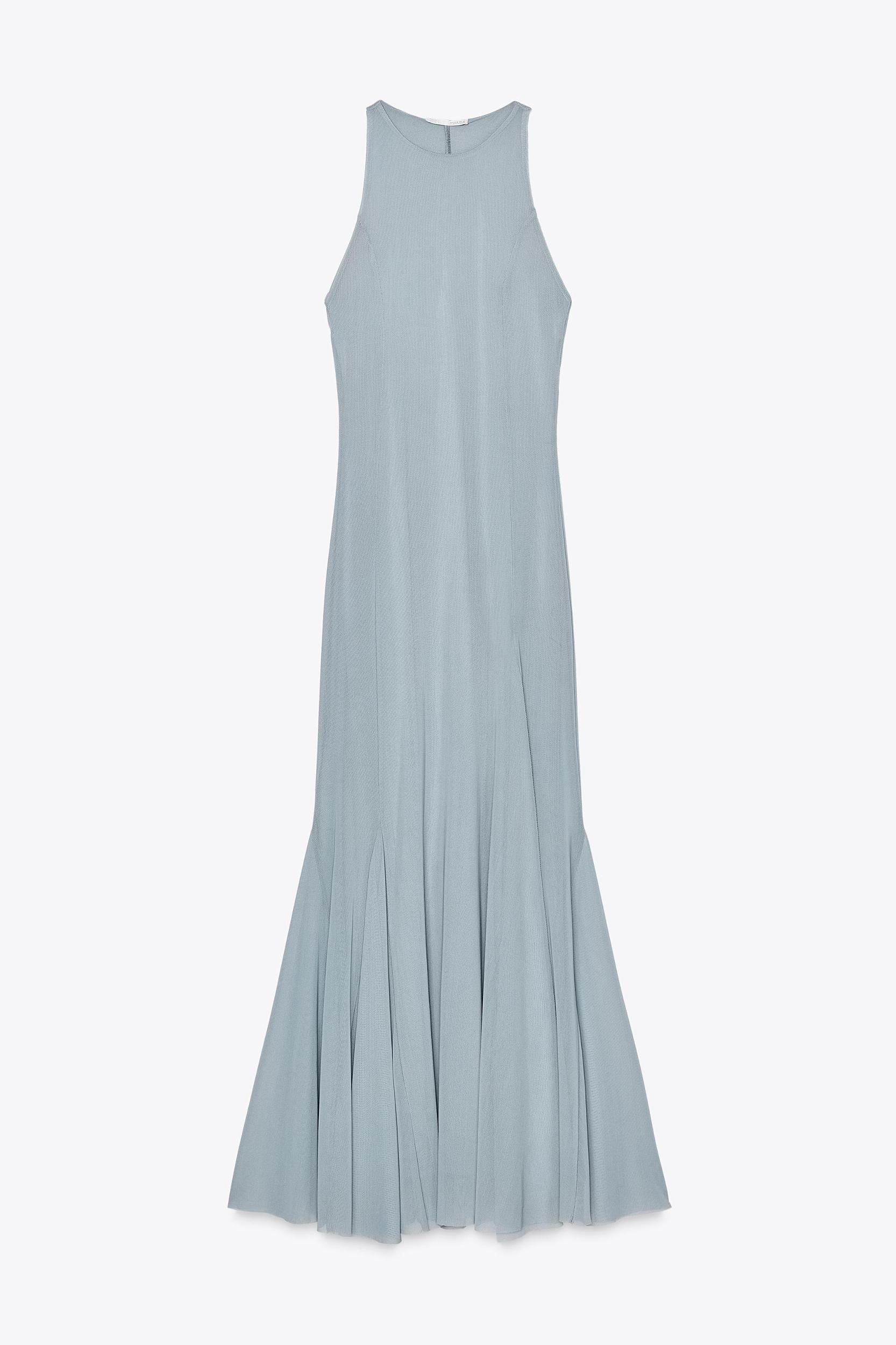 TULLE GODET MIDI DRESS Product Image