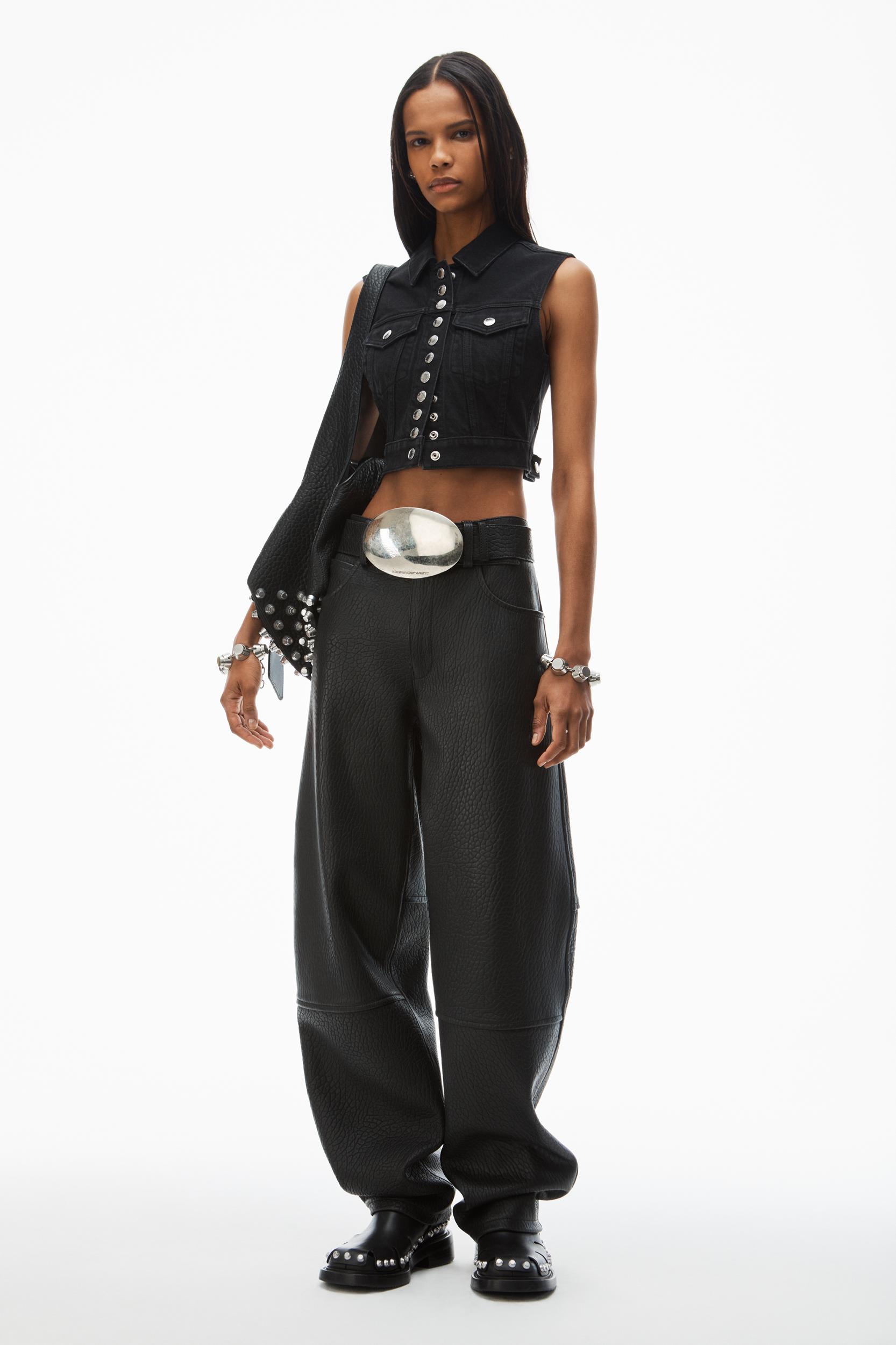 Low-rise Five-pocket Pant In Lambskin Leather Product Image