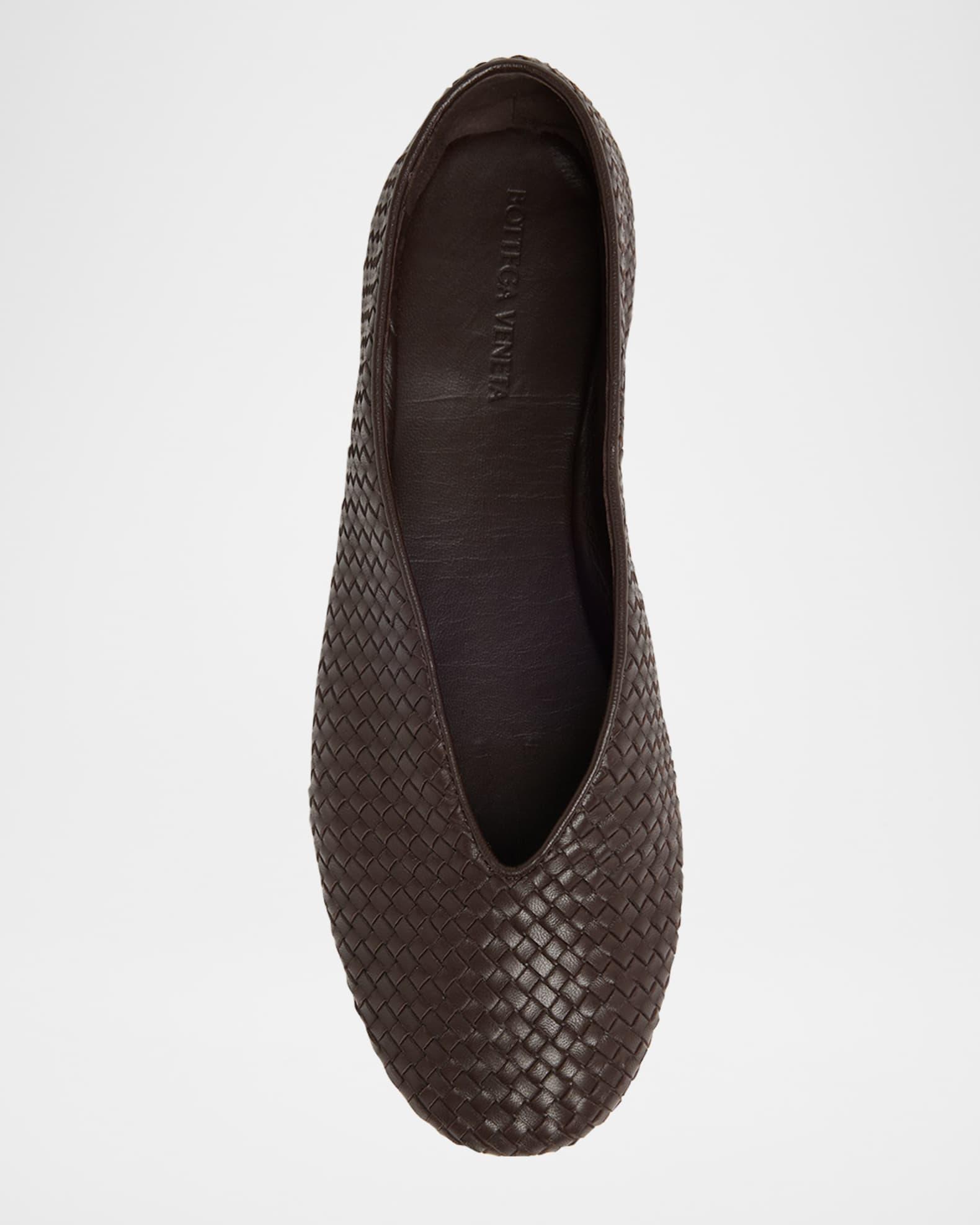 Micro Woven Nappa Leather Ballerina Flats Product Image