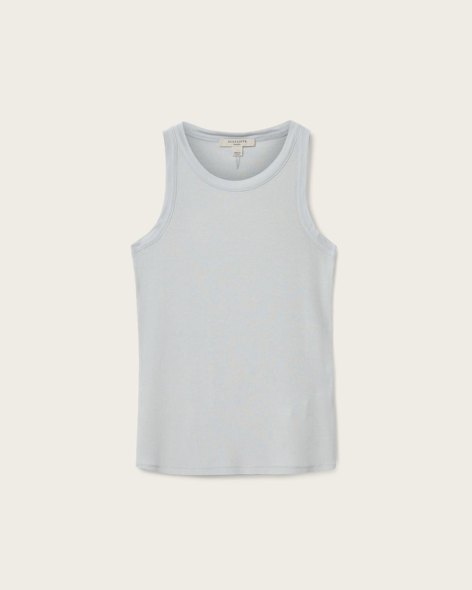 Rina Crew Neck Sleeveless Tank Top HIGH RISE BLUE | ALLSAINTS US Product Image