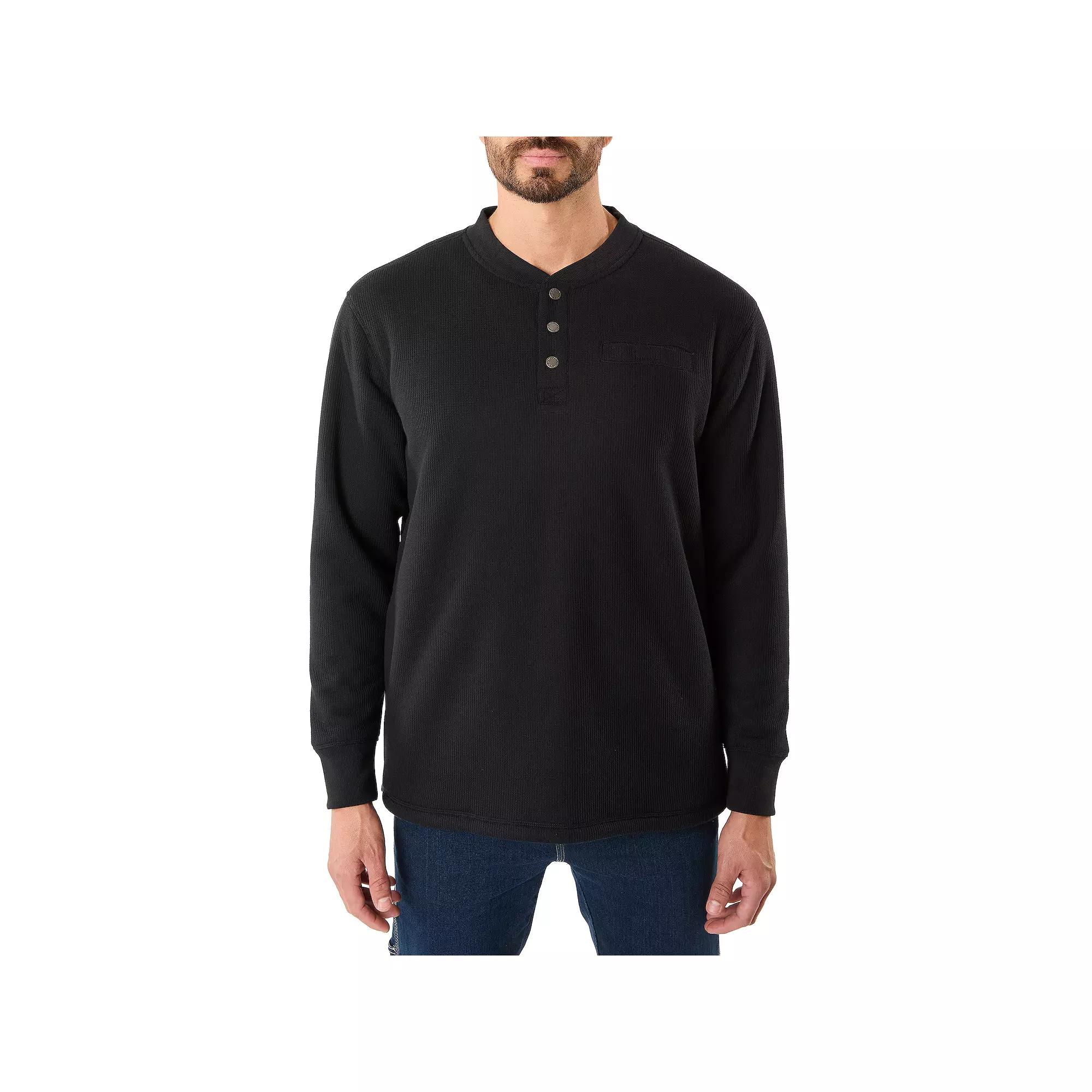Men's Smith's Workwear Regular-Fit Sherpa Bonded Thermal Henley Pullover,  Product Image