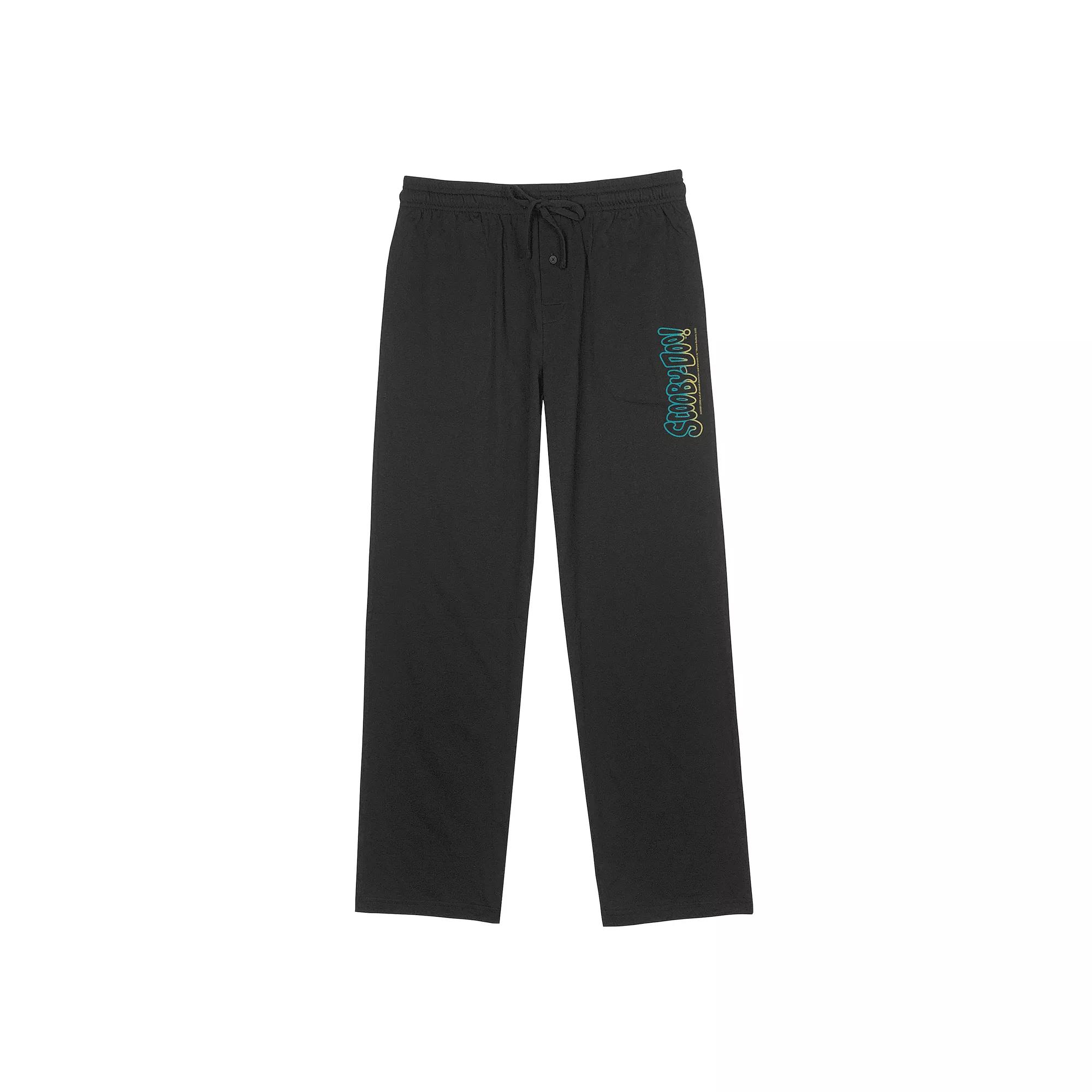 Men's Scooby Doo Vertical Logo Pajama Pants, Size: Small, Black Product Image