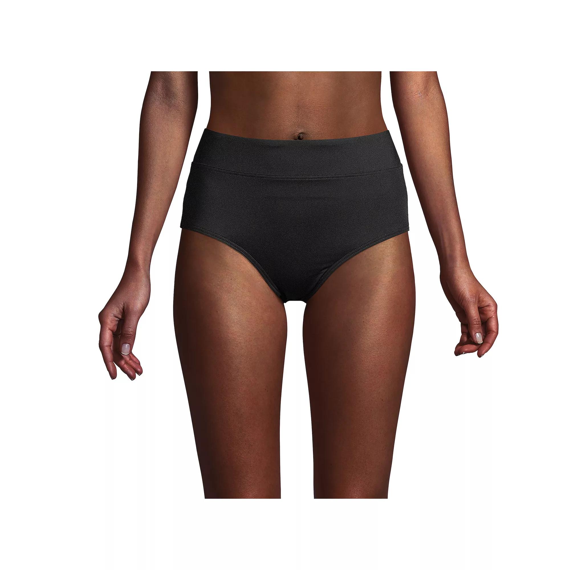 Women's Lands' End Retro Tummy Slimmer High-Waist Bikini Bottoms,  Product Image