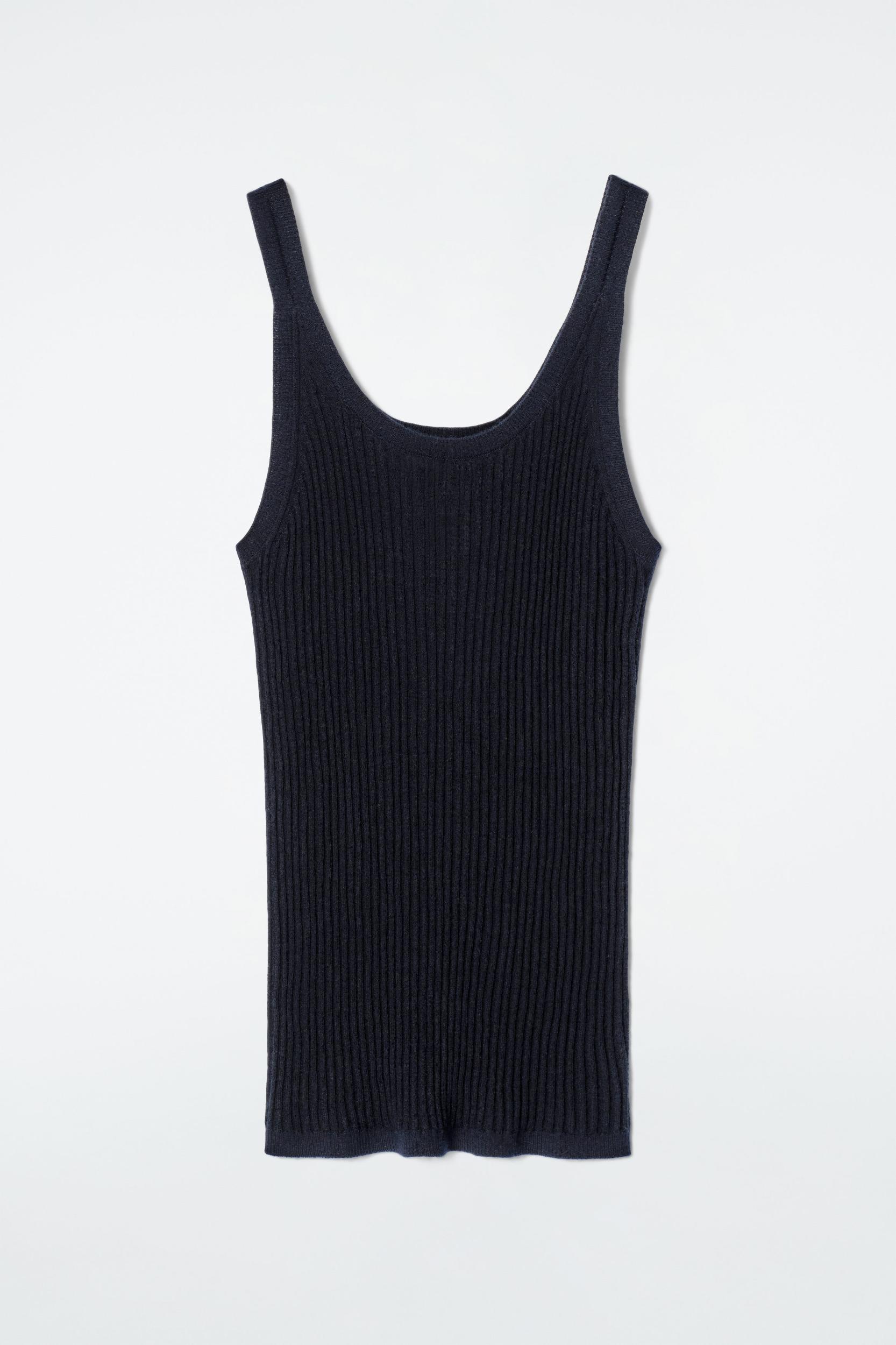RIBBED CASHMERE-SILK TANK TOP Product Image