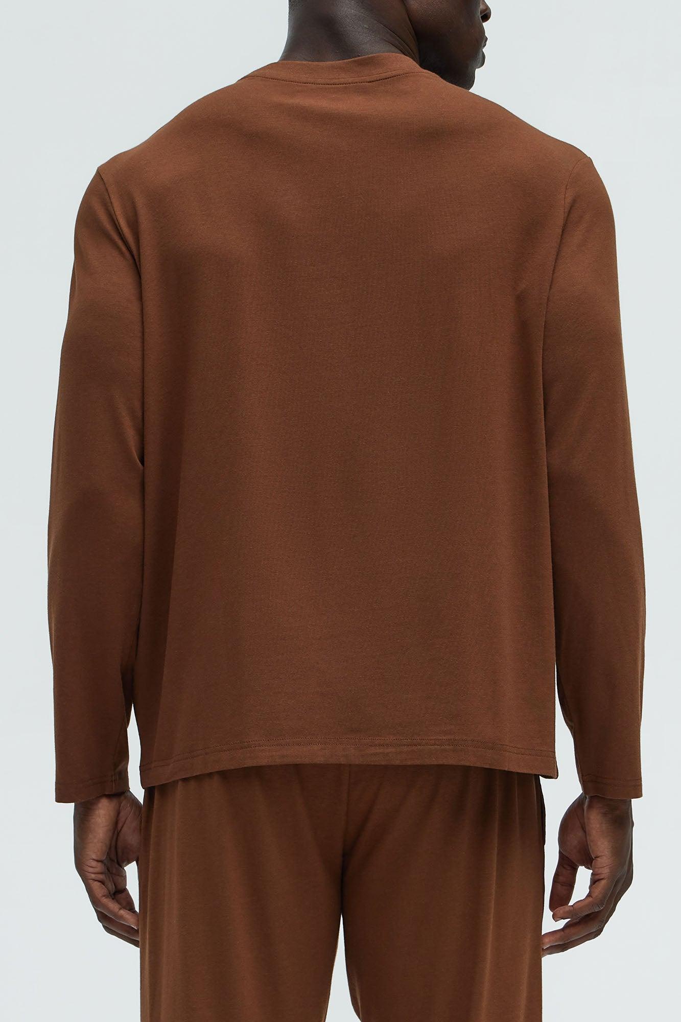 Essential Modal Lounge Long Sleeve Tee - Brown Product Image