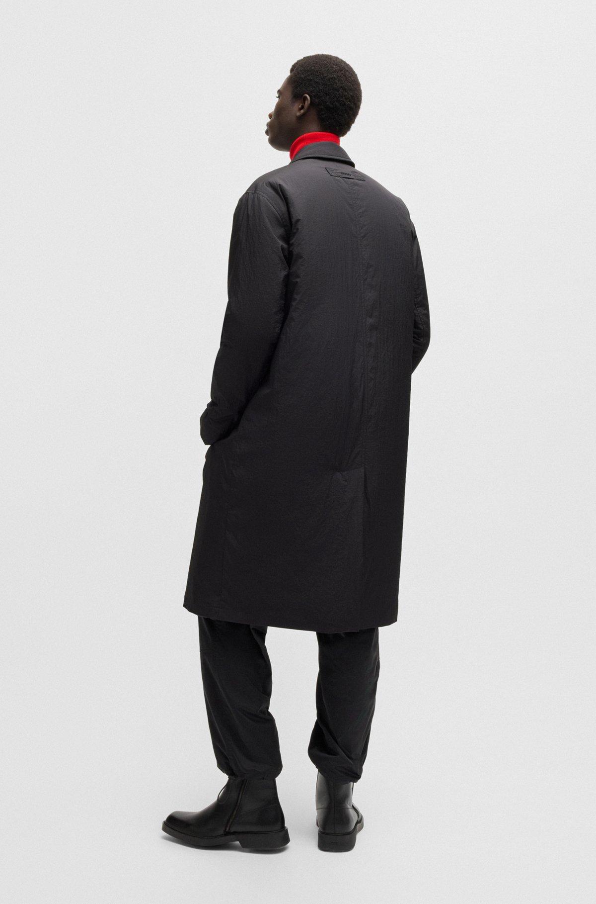 HUGO - Water-repellent car coat in a relaxed fit - Black Product Image