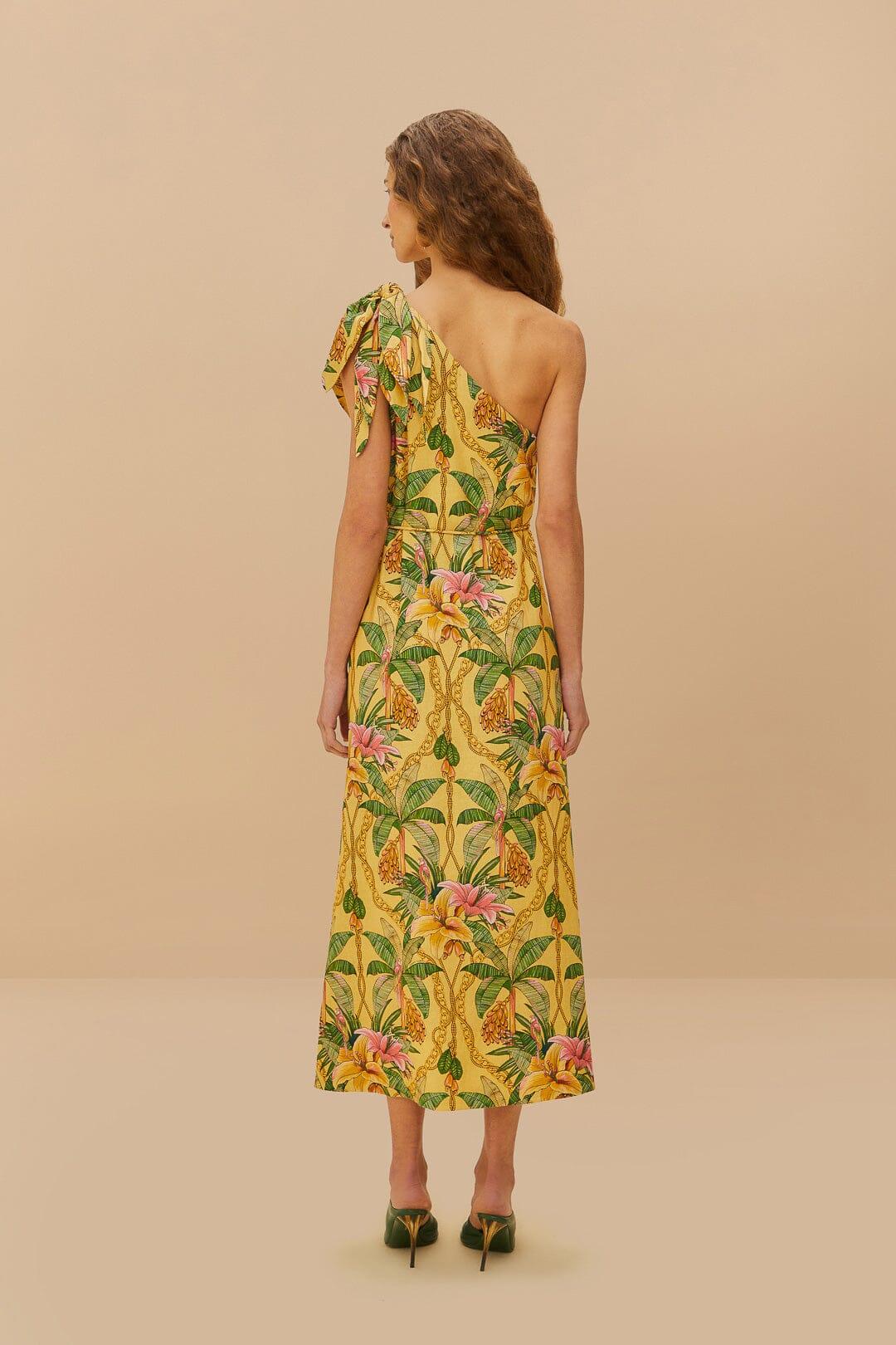 Yellow Tropical Paradise LENZING™ ECOVERO™ Euroflax™ Maxi Dress Product Image
