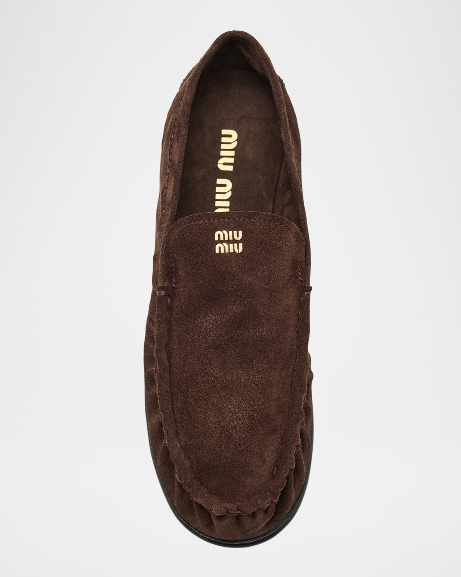 Suede Ruched Mocassin Loafers Product Image