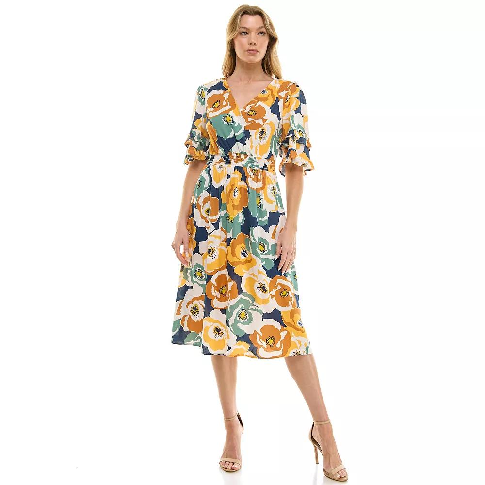 Women's Luxology Smocked Waist Surplice Dress,  Product Image