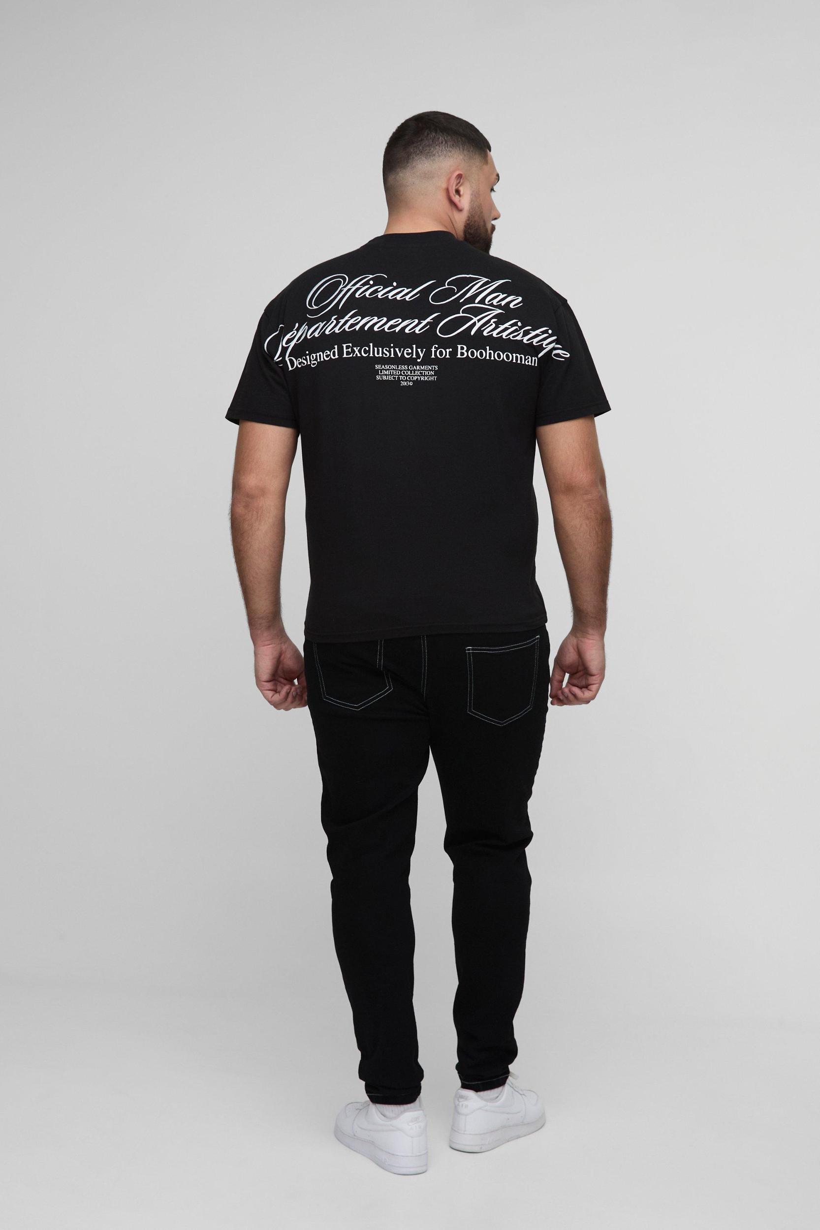 Plus Stretch Skinny Contrast Stitch Jeans | boohooMAN USA Product Image