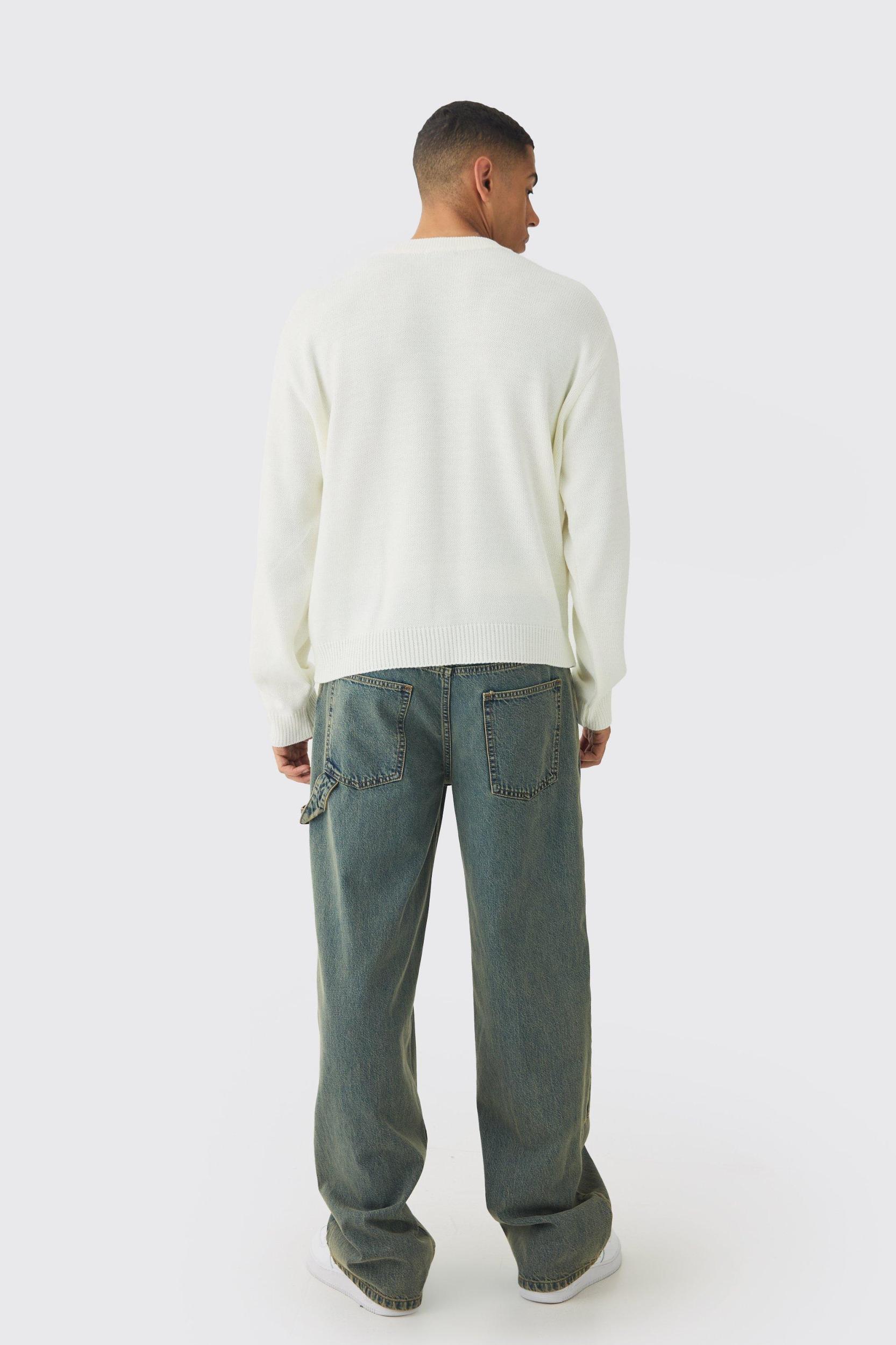 Oversized Boxy Heart Sweater | boohooMAN USA Product Image