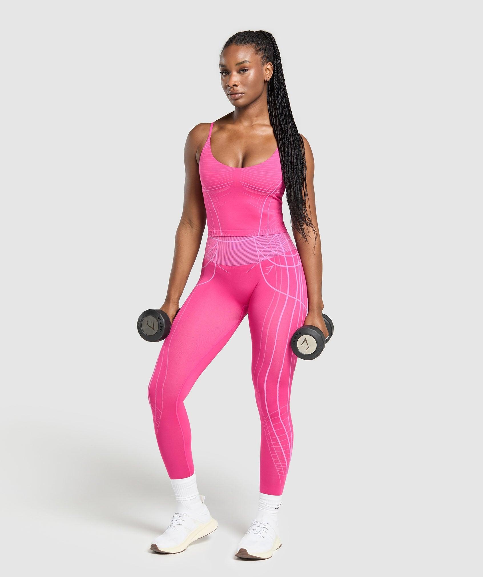 Gymshark Apex Seamless Midi Tank With Shelf - Valley Pink/Sour Pink Female Product Image