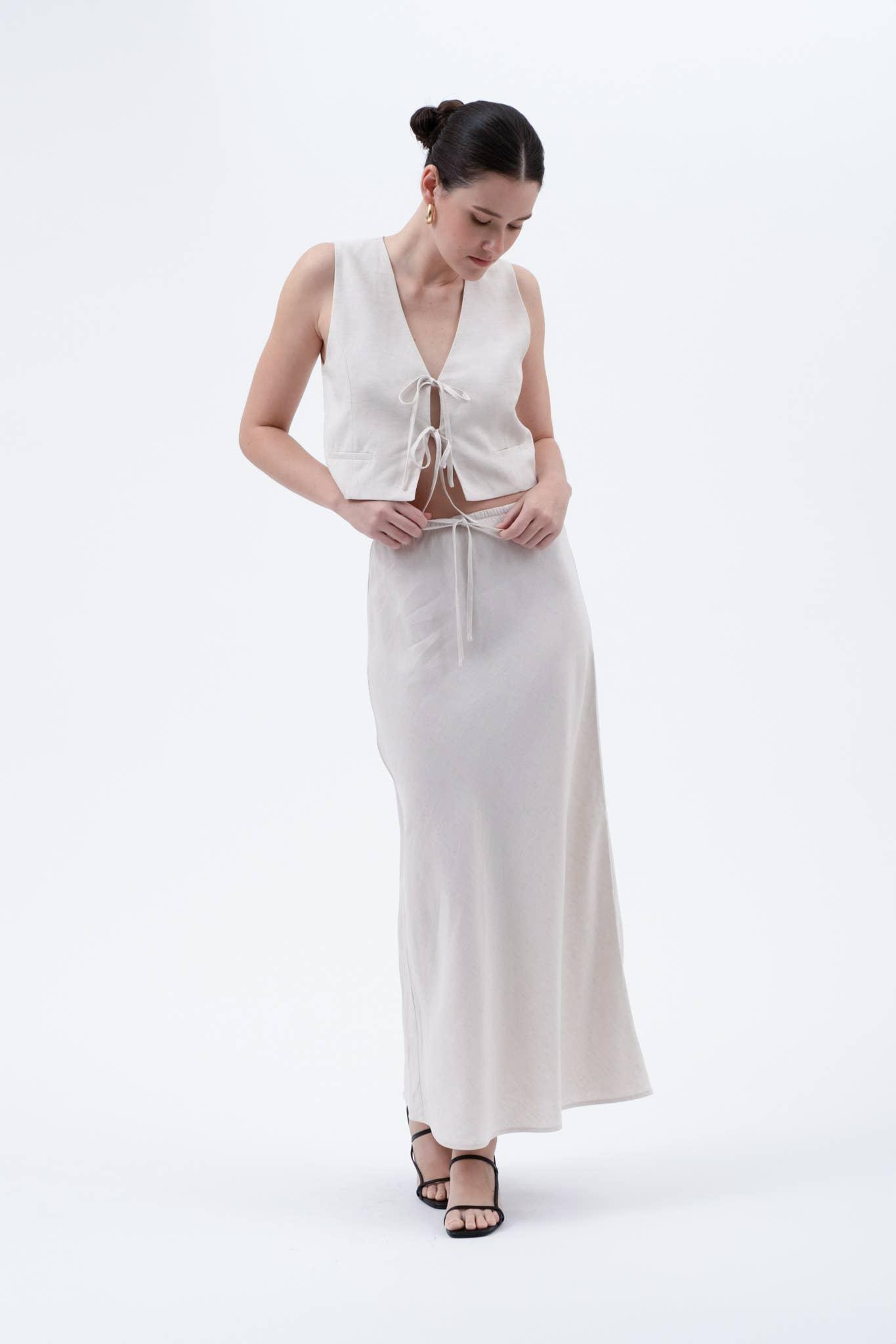 Linen Midi Skirt Product Image