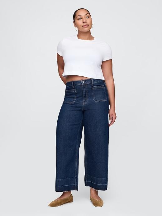 High Rise Stride Wide-Leg Ankle Jeans Product Image