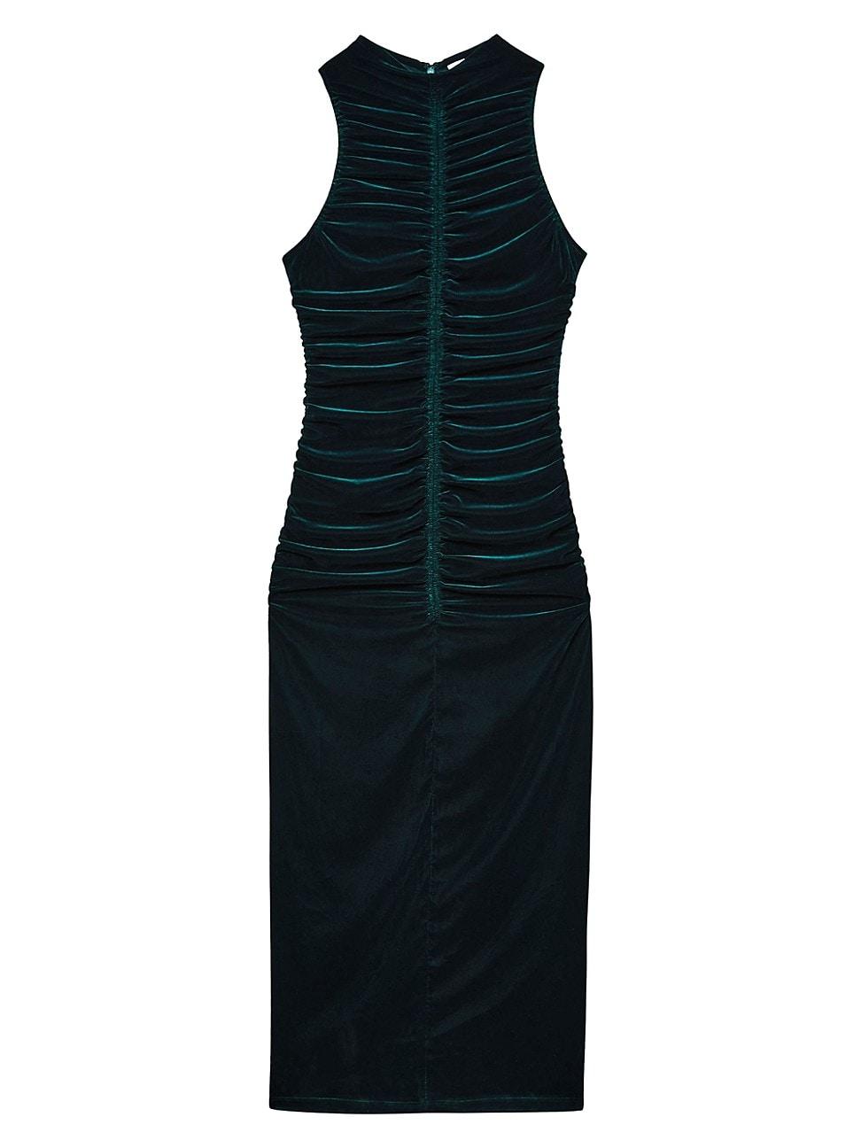 Womens Niva Ruched Velvet Sleeveless Maxi Dress Product Image