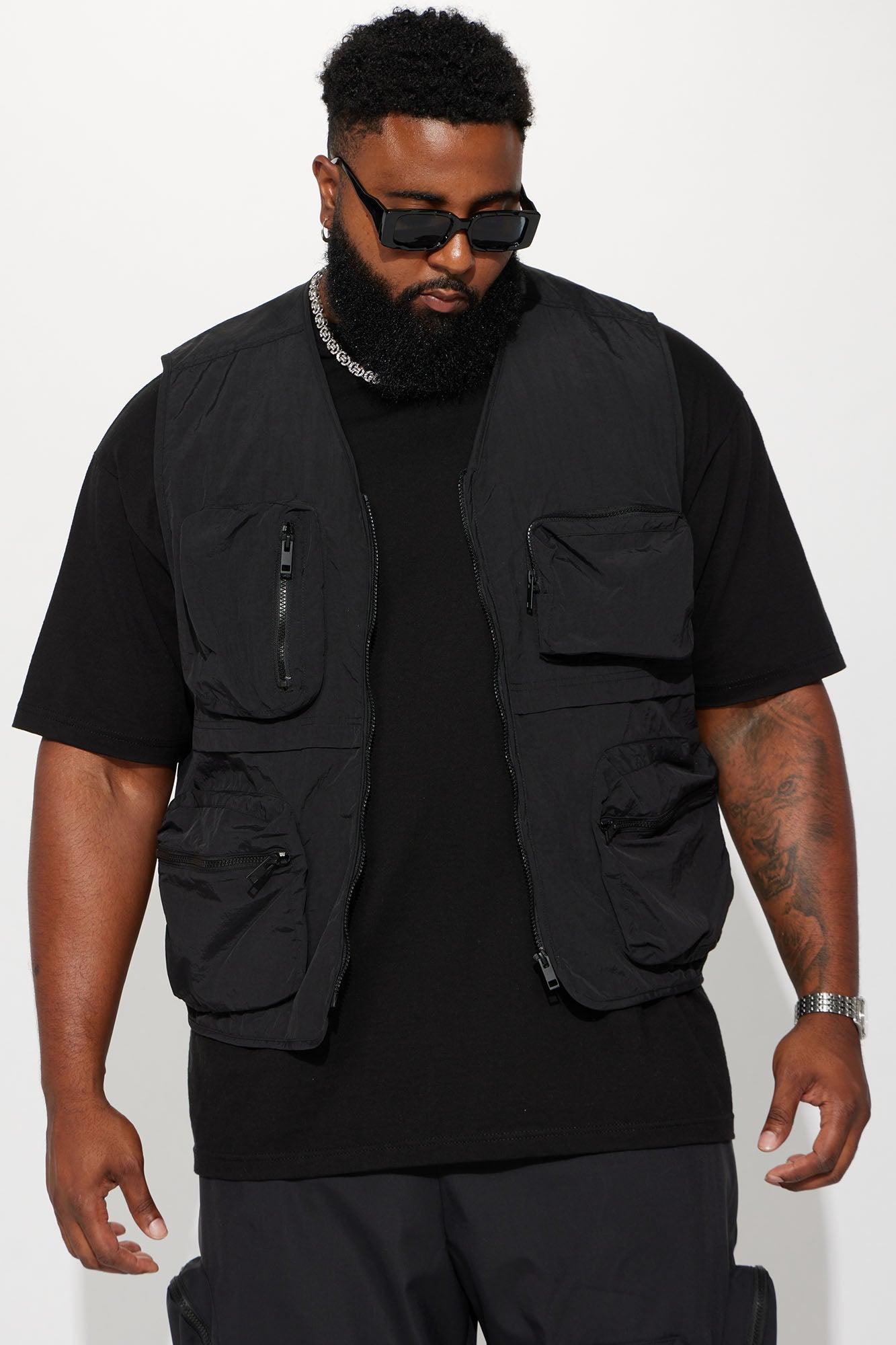 Our Moment Utility Nylon Cargo Vest - Black Product Image