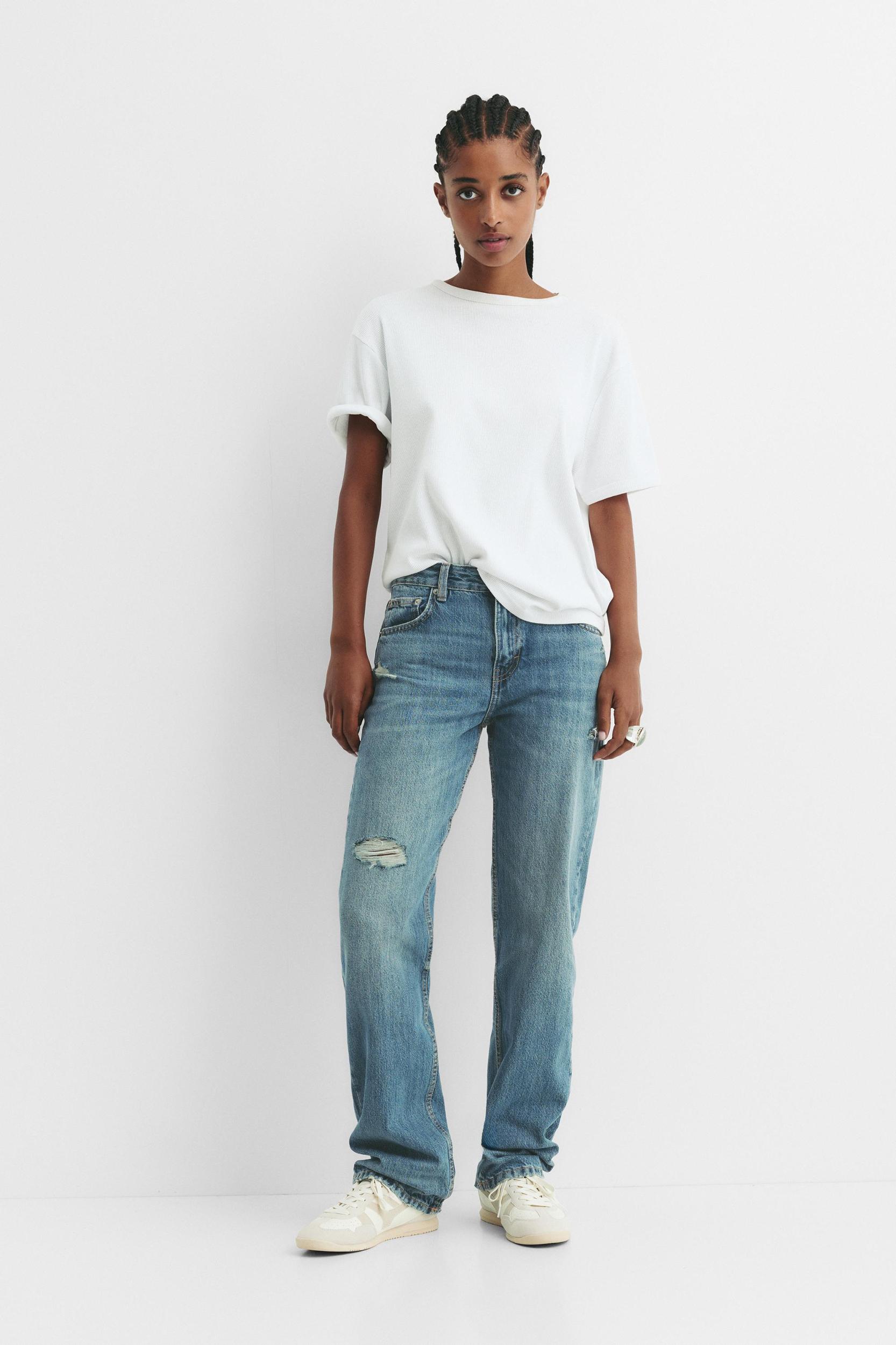 Mid-rise straight-leg jeans Product Image