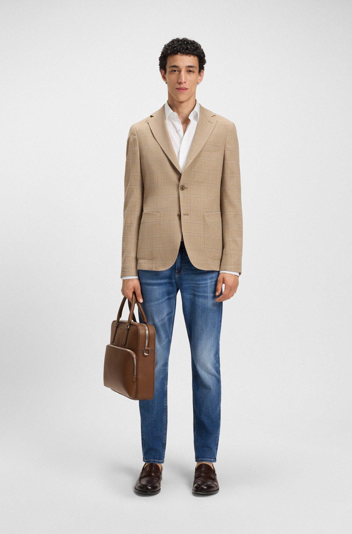 BOSS - Delaware slim-fit jeans in blue comfort-stretch denim - Blue Product Image