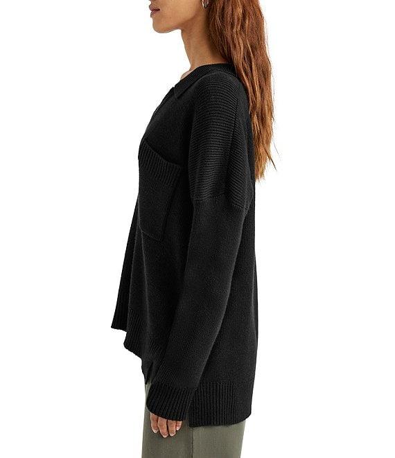 Splendid Kristen Knit Collared V-Neck Long Sleeve Polo Sweater Product Image