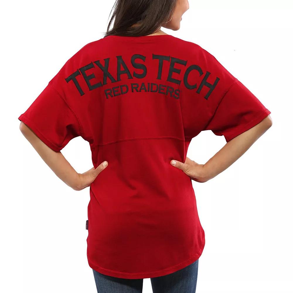 Women's Red Texas Tech Red Raiders Spirit Jersey Oversized T-Shirt, Size: XS Product Image
