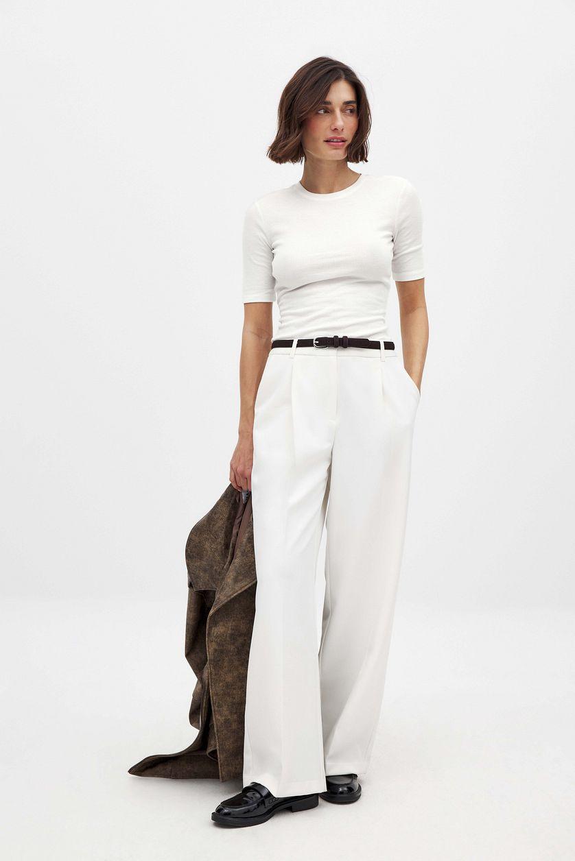 Round Neck Ribbed Top Product Image