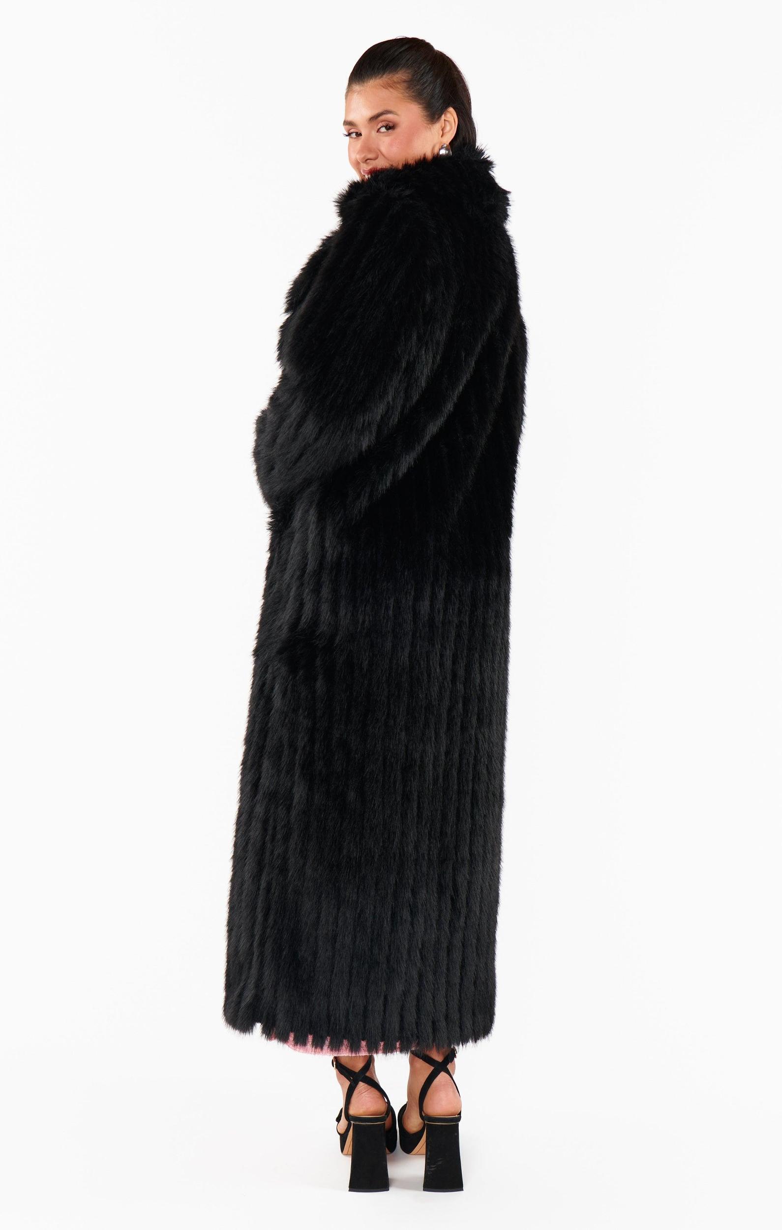 Plaza Coat ~ Black Faux Fur Product Image