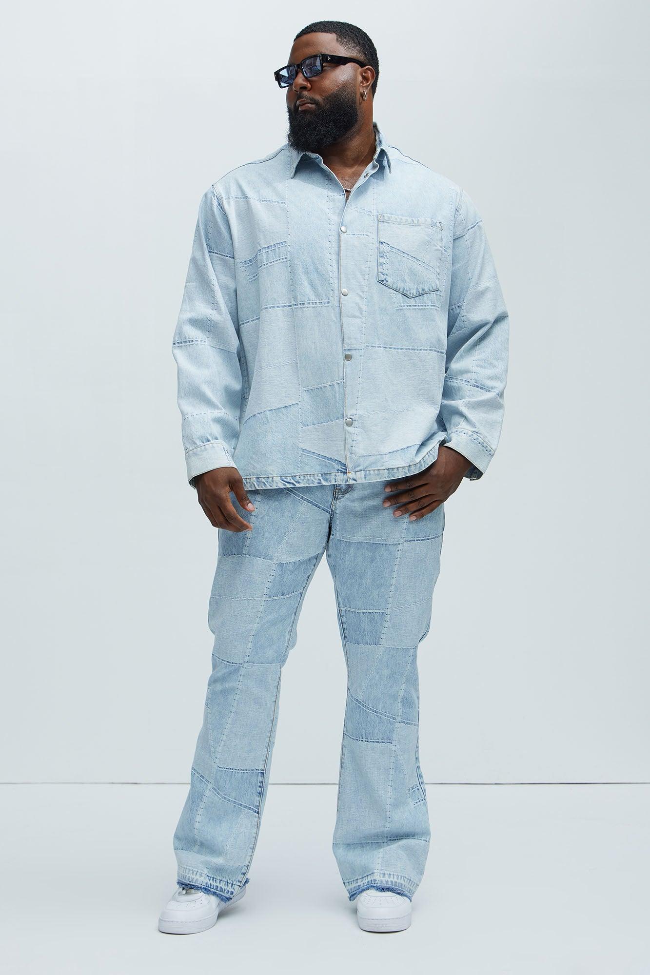Verdugo Stacked Slim Flare Jeans - Light Blue Wash Product Image