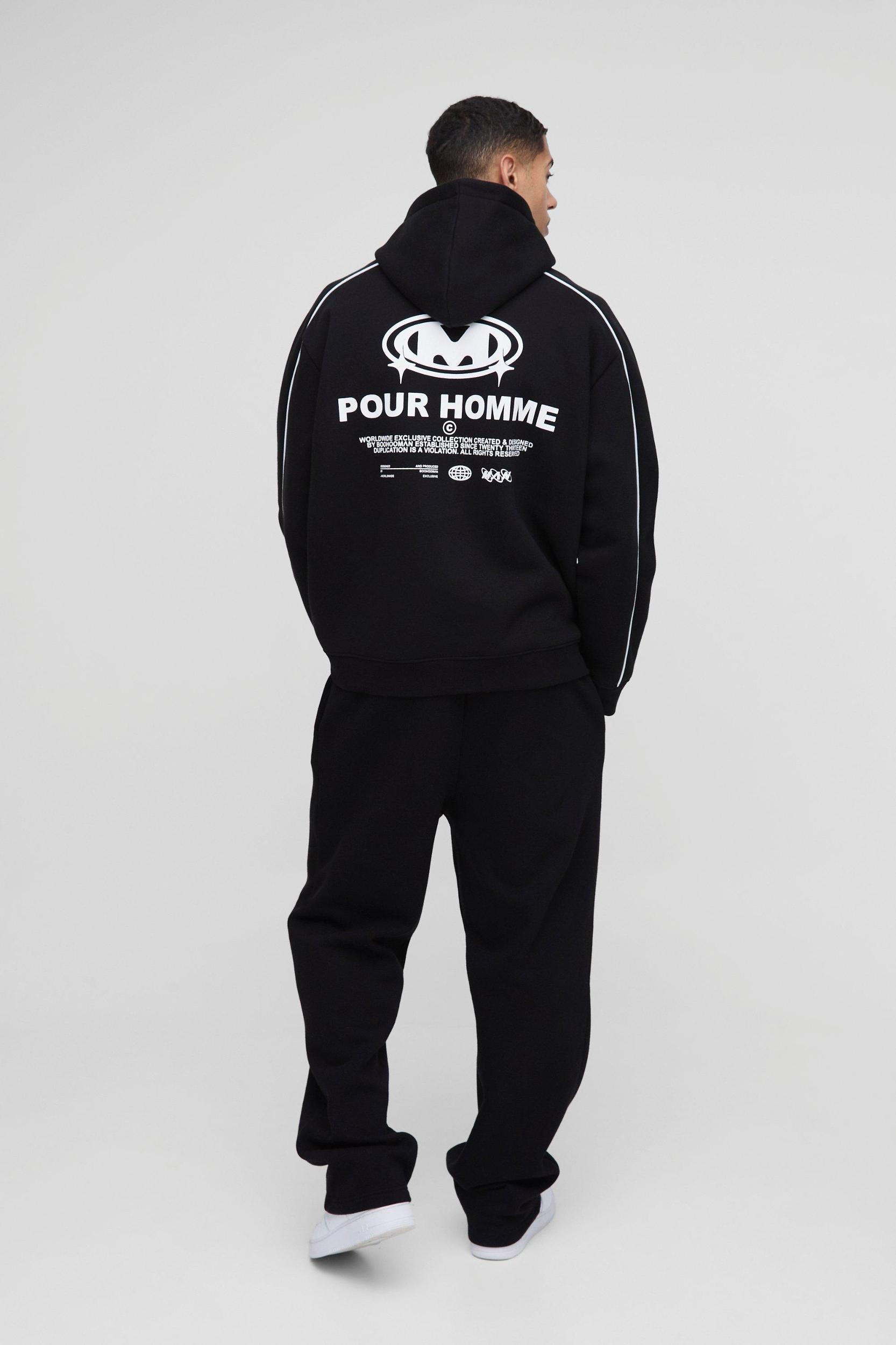 Oversized Homme Piping Hoodie | boohooMAN USA Product Image