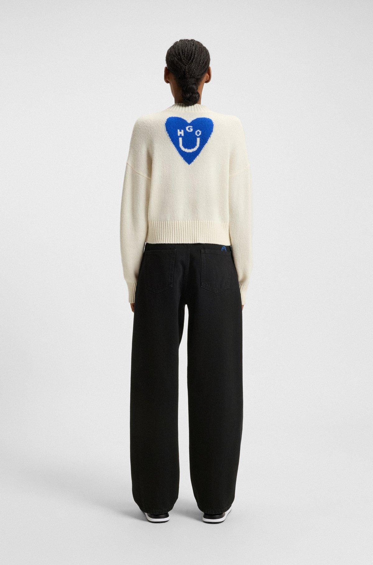 HUGO - Loose-fit jeans in black stretch denim - Black Product Image