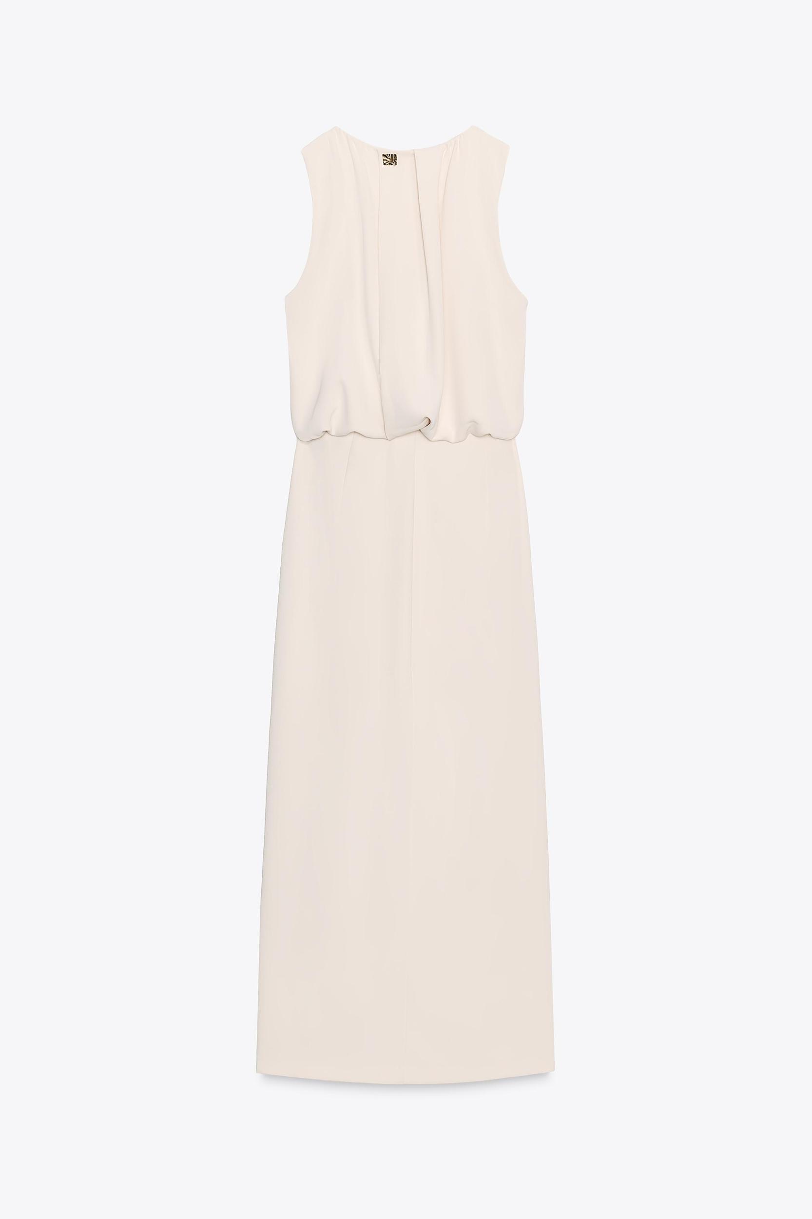 RUCHED WAIST MIDI DRESS Product Image