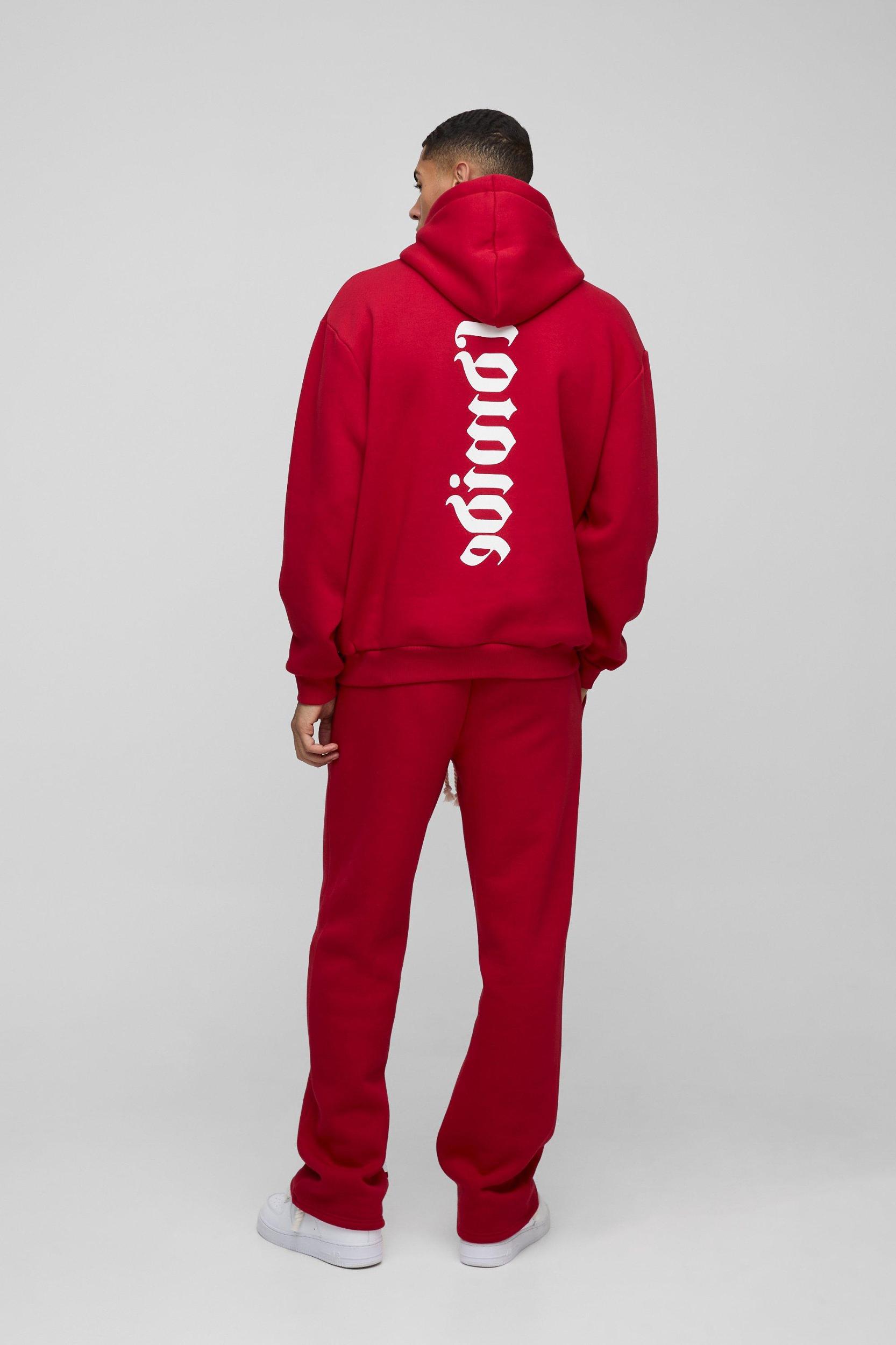 Oversized Worldwide Gusset Twisted Drawcord Tracksuit | boohooMAN USA Product Image