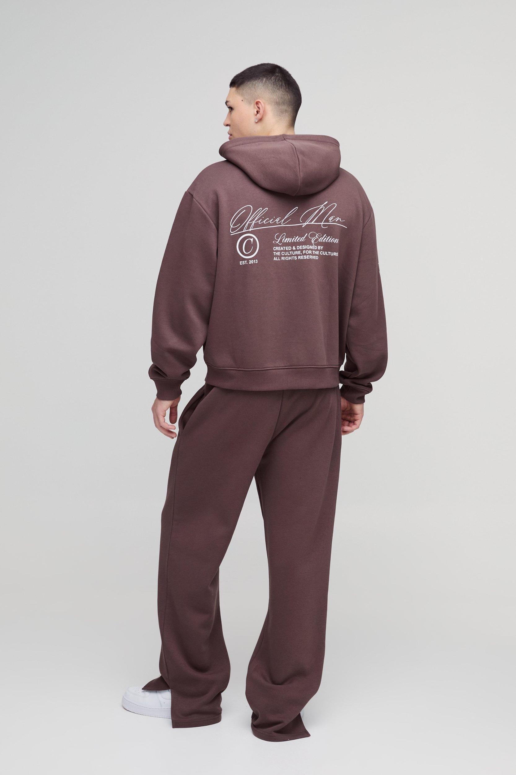 Oversized Boxy Official Man Zip Hooded Tracksuit | boohooMAN USA Product Image